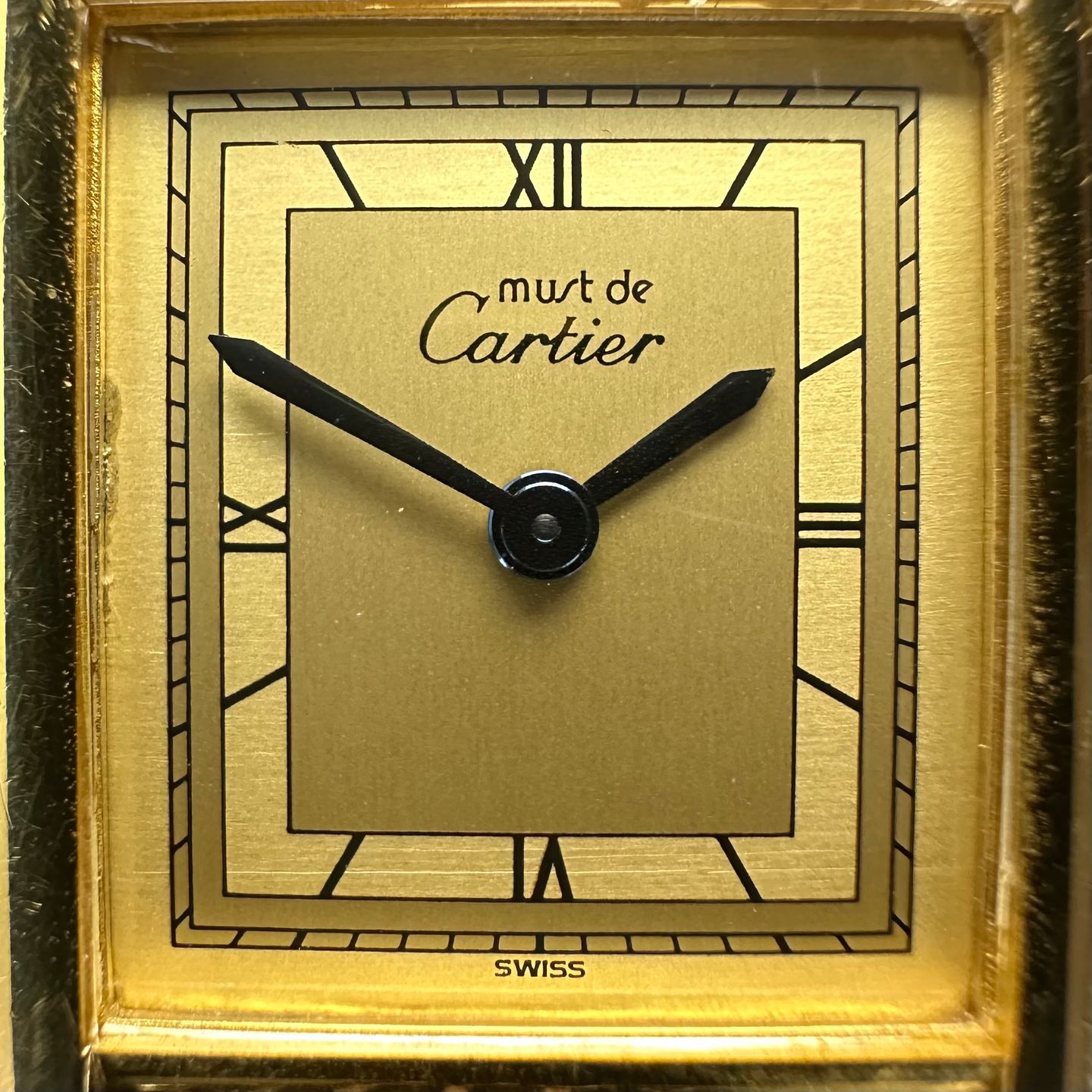 Cartier Tank Vermeil 366001 (1990) - Champagne dial 20 mm Gold/Steel case (8/8)