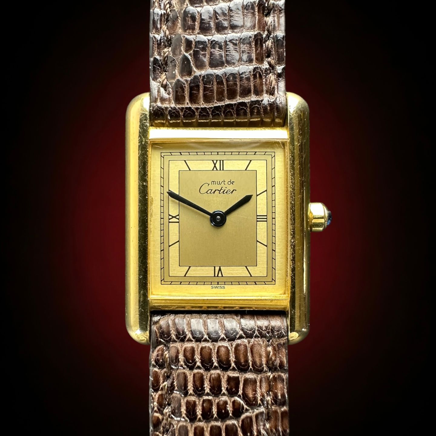 Cartier Tank Vermeil 366001 (1990) - Champagne wijzerplaat 20mm Goud/Staal (1/8)