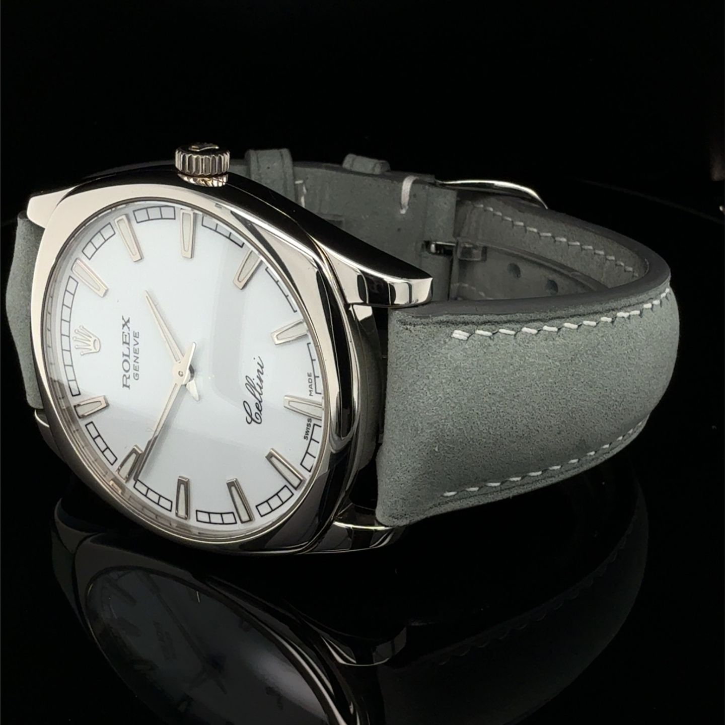 Rolex Cellini Danaos 4243 (2001) - White dial 38 mm White Gold case (4/8)