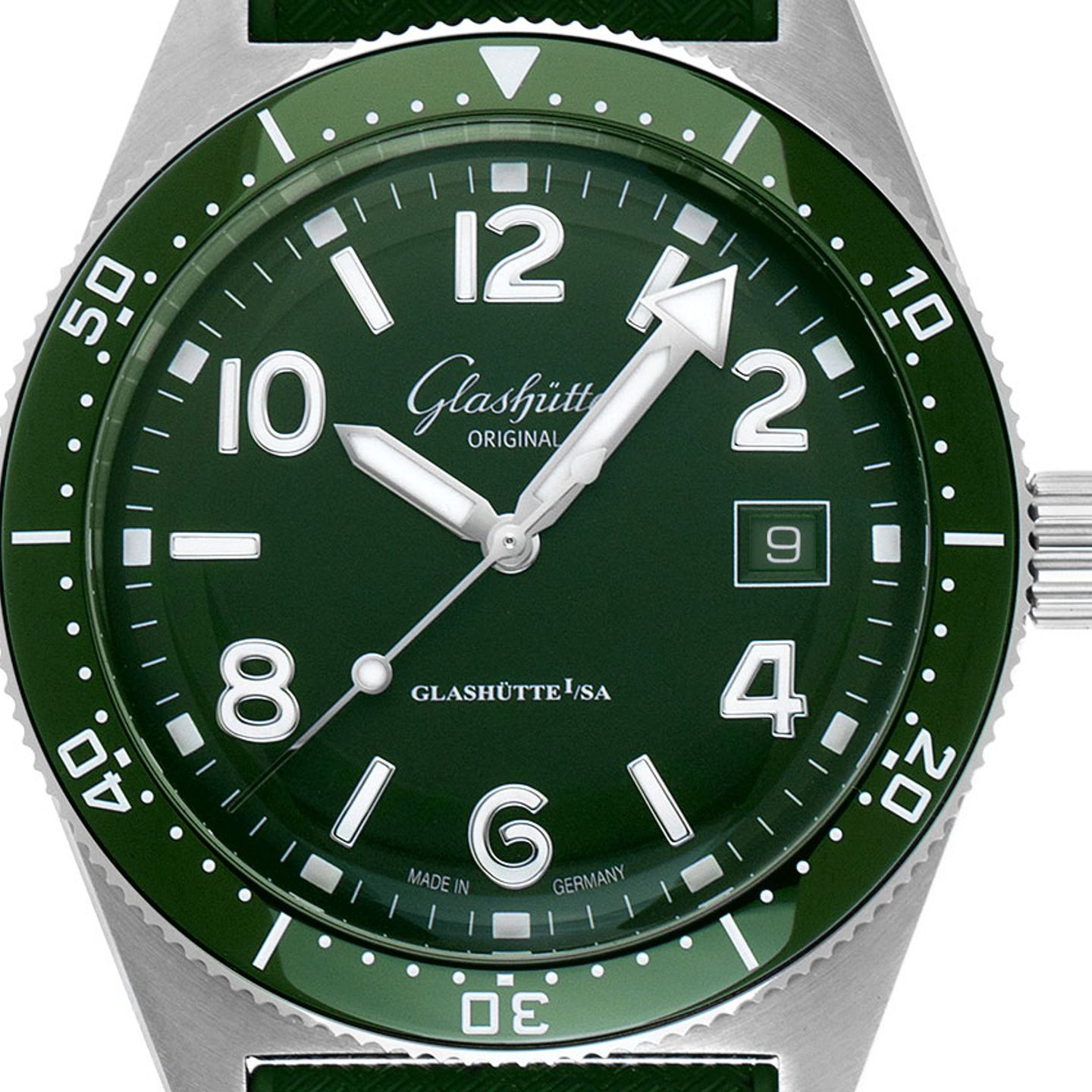 Glashütte Original SeaQ 1-39-11-13-83-37 (2025) - Green dial 40 mm Steel case (1/7)
