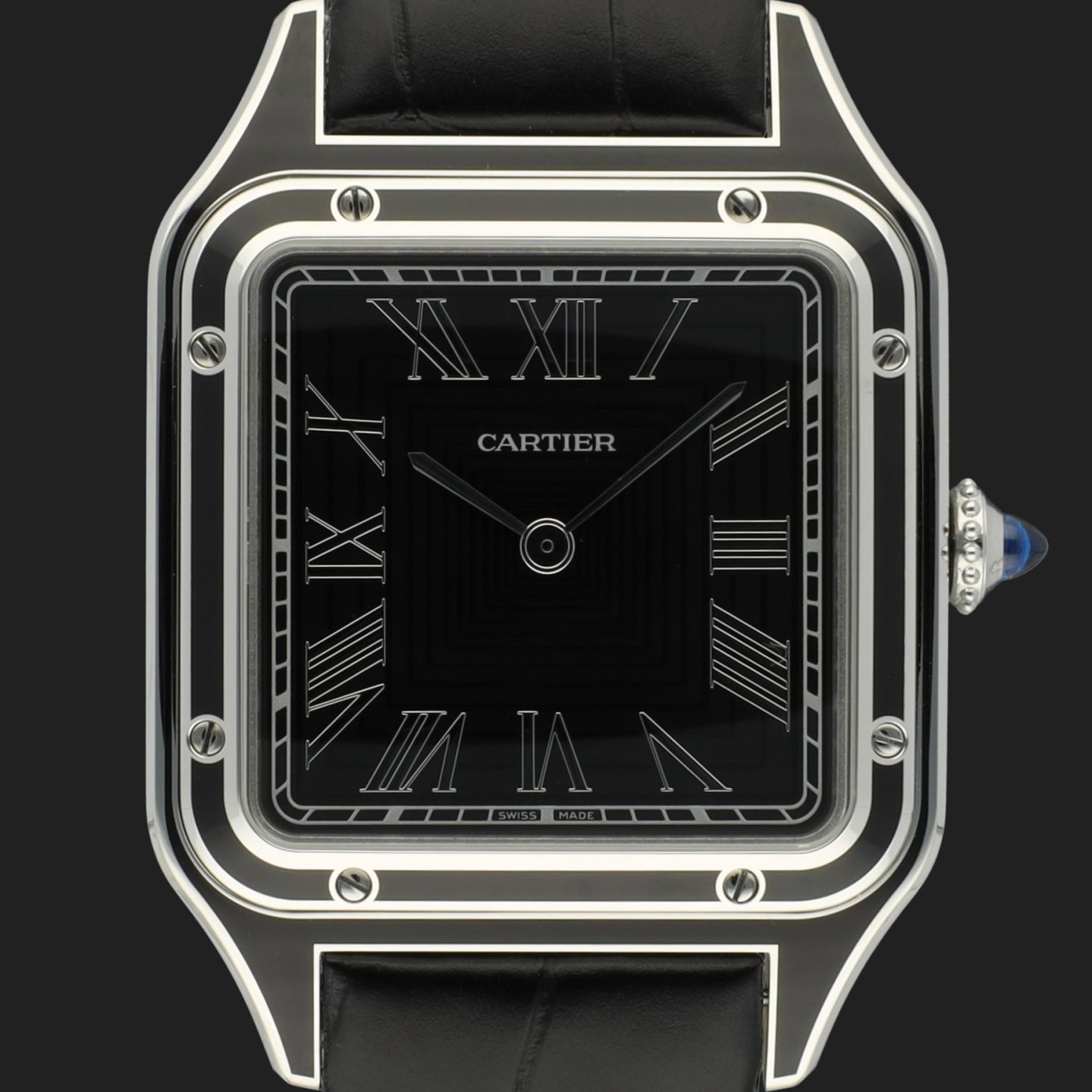 Cartier Santos Dumont WSSA0046 (2024) - Black dial 44 mm Steel case (2/8)
