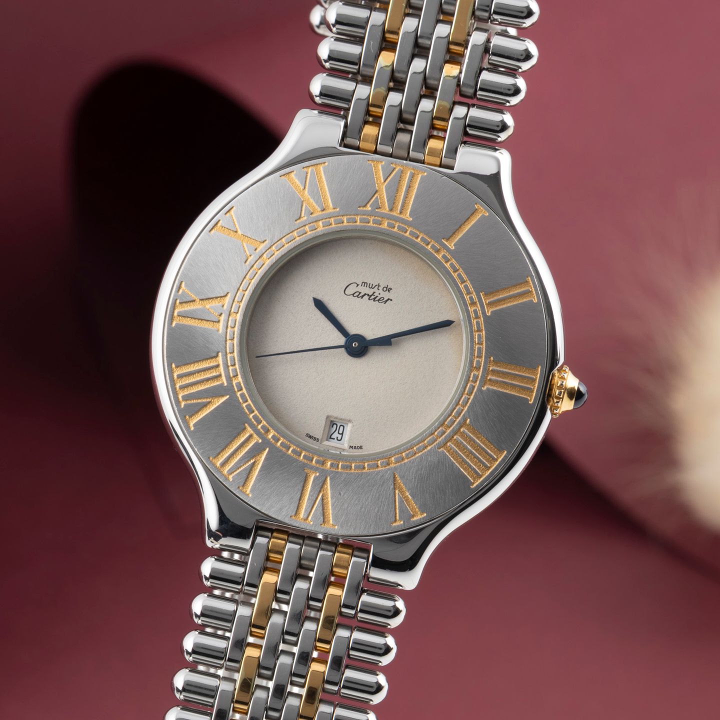 Cartier 21 Must de Cartier W10052F4 (1990) - Silver dial 35 mm Gold/Steel case (3/8)