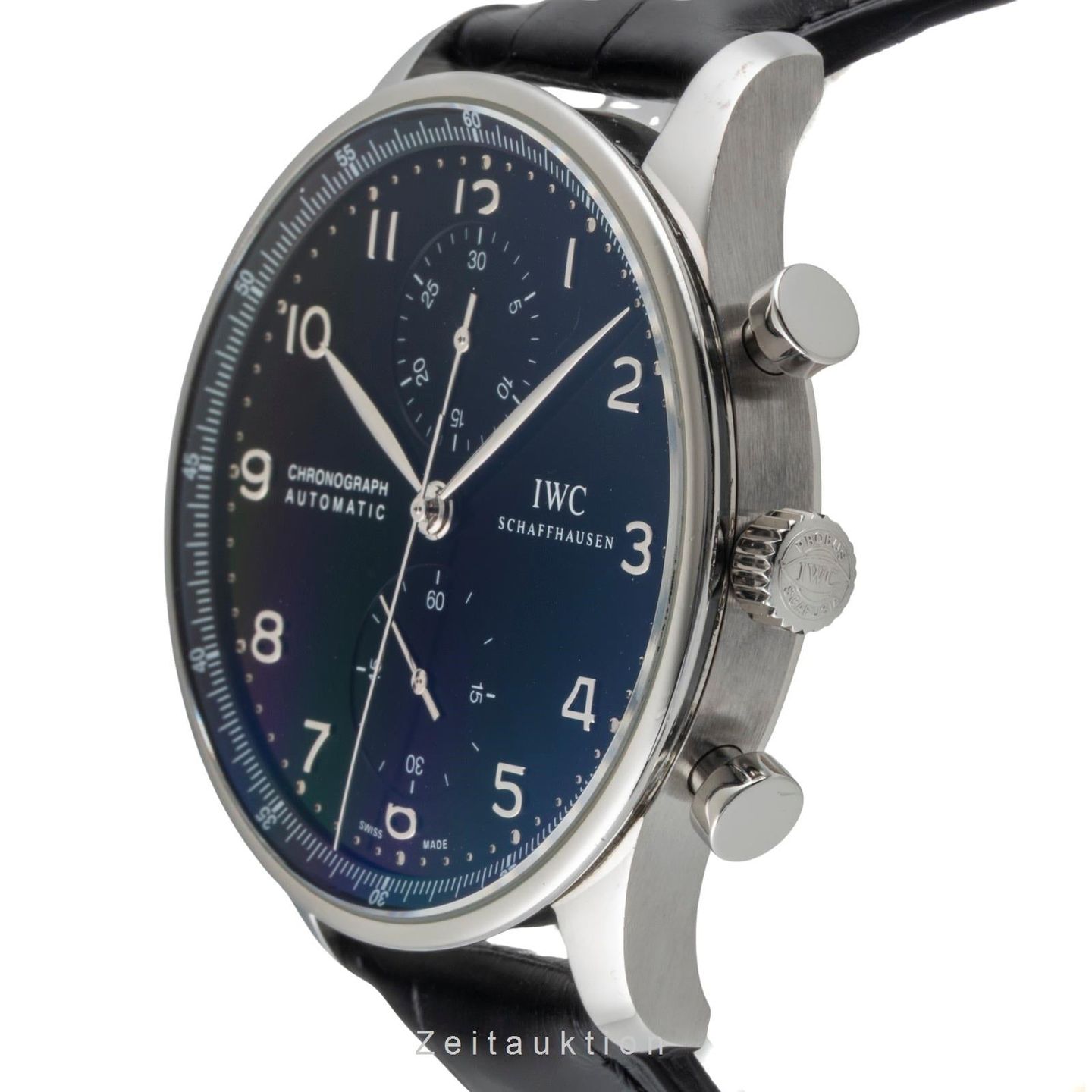 IWC Portuguese Chronograph IW371447 (Unknown (random serial)) - Black dial 41 mm Steel case (5/8)