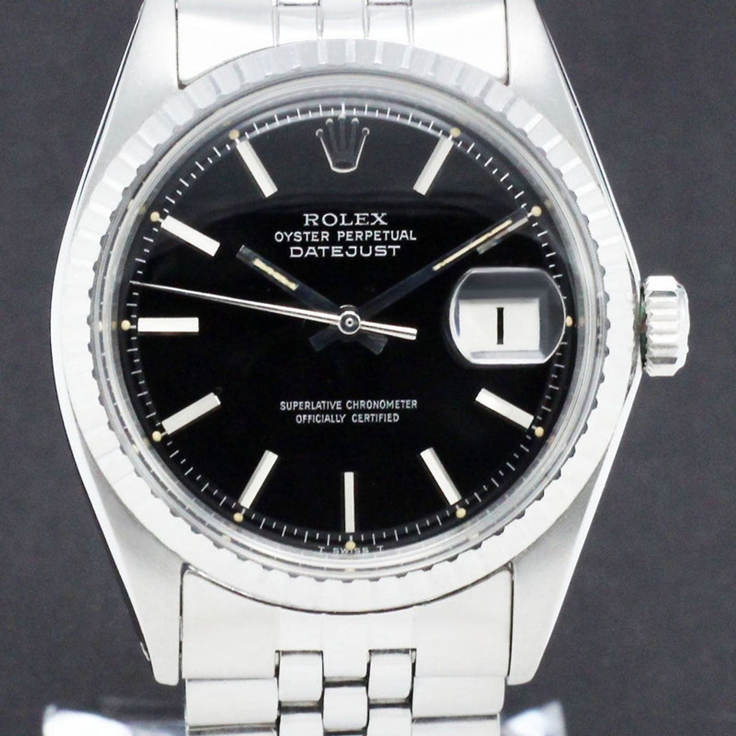 Rolex Datejust 1603 (1971) - Black dial 36 mm Steel case (1/7)