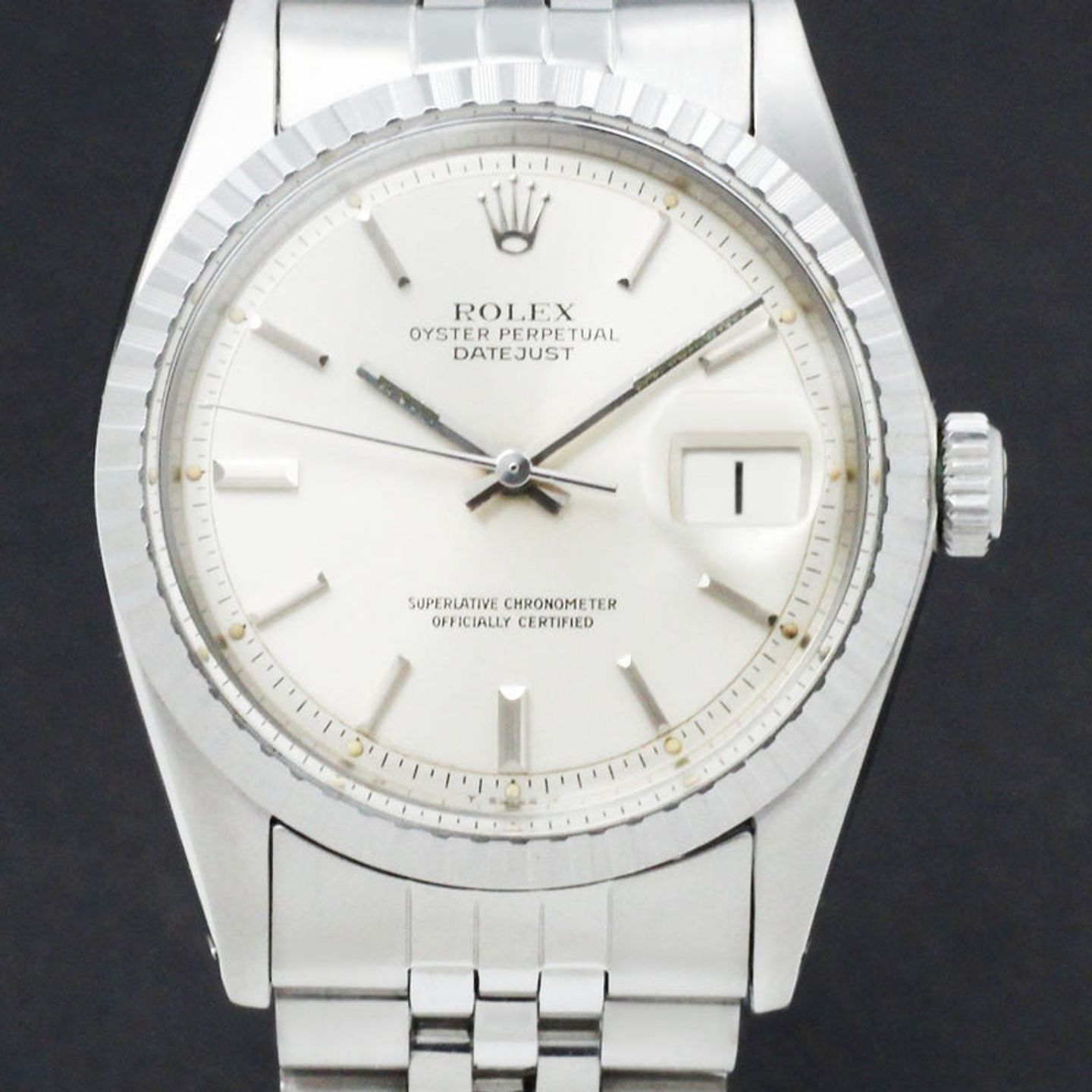 Rolex Datejust 1603 (1974) - Zilver wijzerplaat 36mm Staal (1/7)