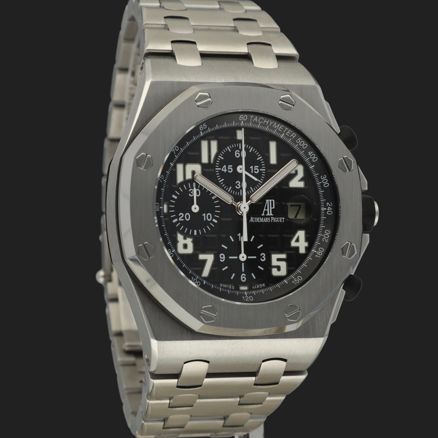 Audemars Piguet Royal Oak Offshore Chronograph 25721ST.OO.1000ST.08 (2008) - Zwart wijzerplaat 42mm Staal (4/8)