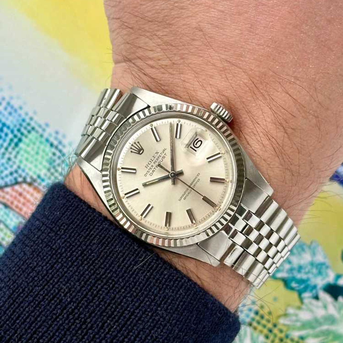 Rolex Datejust 1601 (1973) - Zilver wijzerplaat 36mm Staal (4/8)