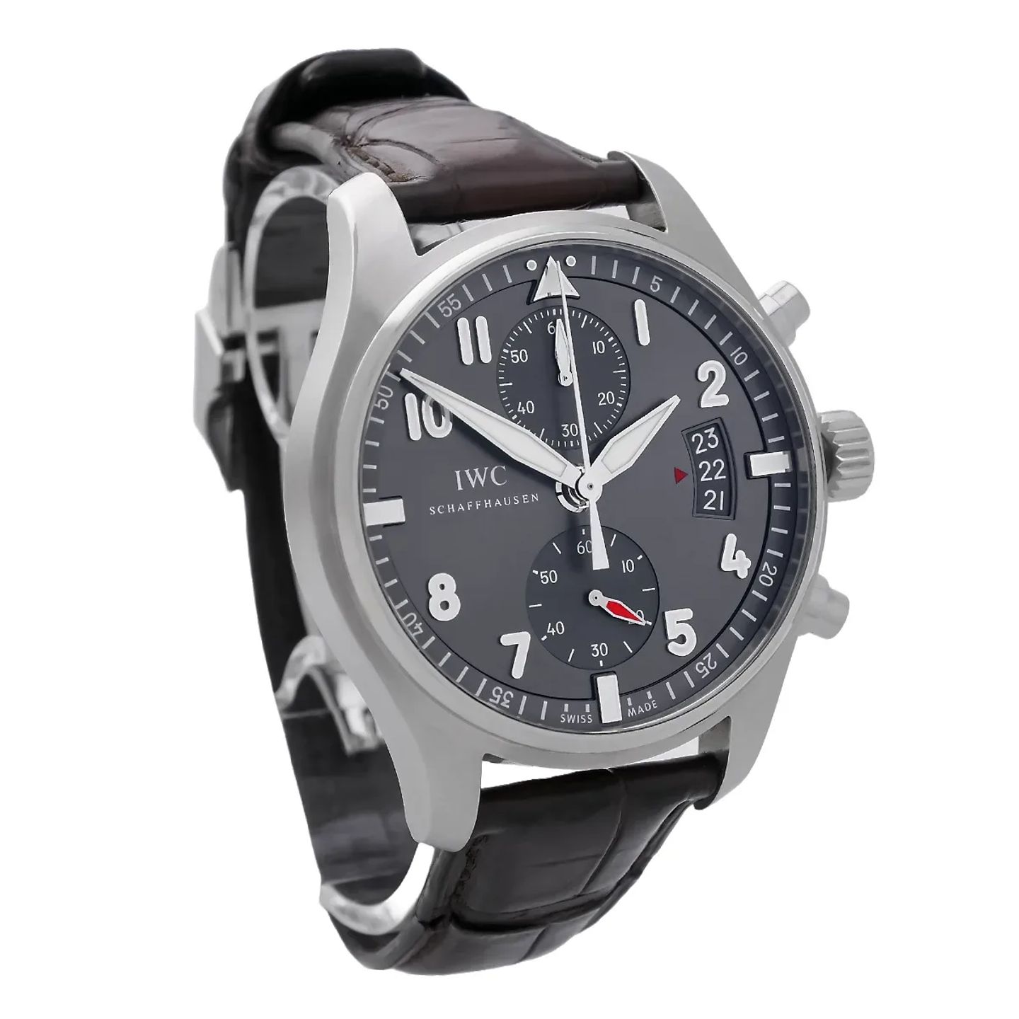 IWC Pilot Spitfire Chronograph IW387802 (2014) - Grey dial 43 mm Steel case (5/8)