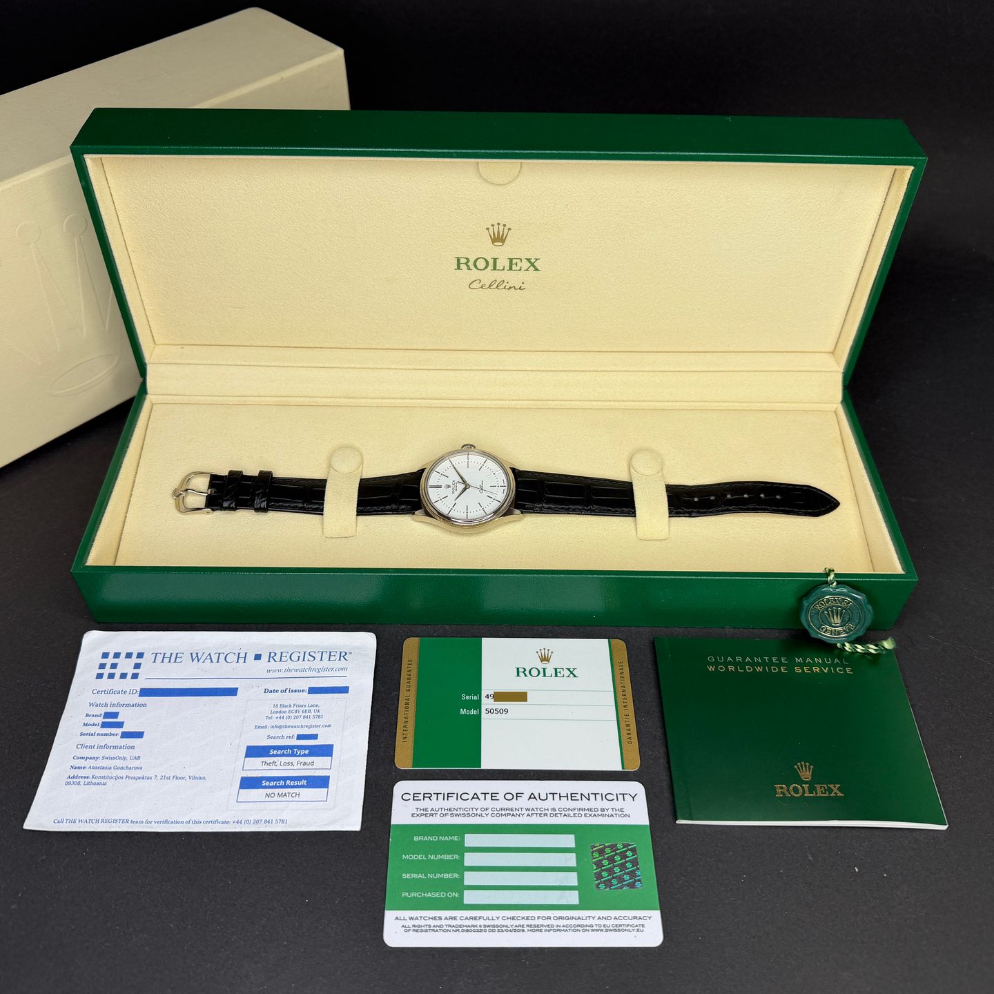 Rolex Cellini Time 50509 (2018) - 39 mm White Gold case (3/8)