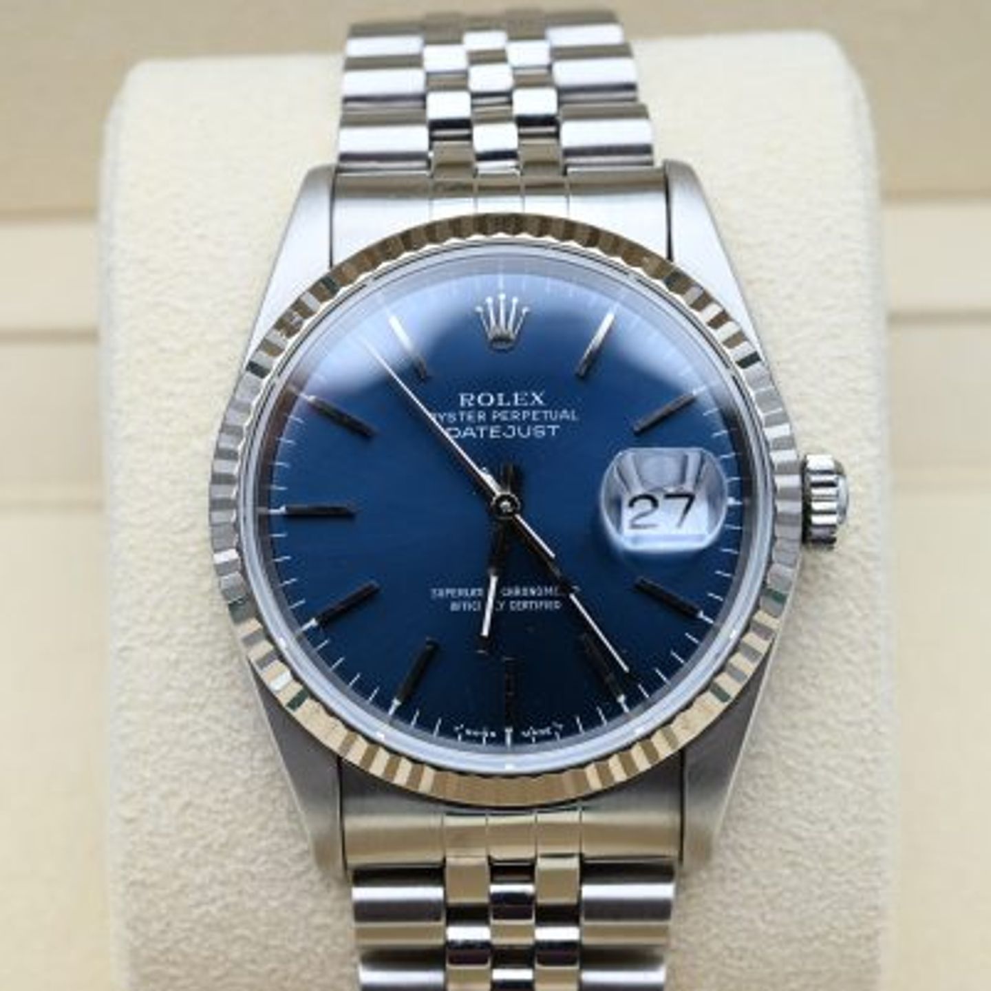 Rolex Datejust 36 16234 (1993) - Blauw wijzerplaat 36mm Staal (3/8)