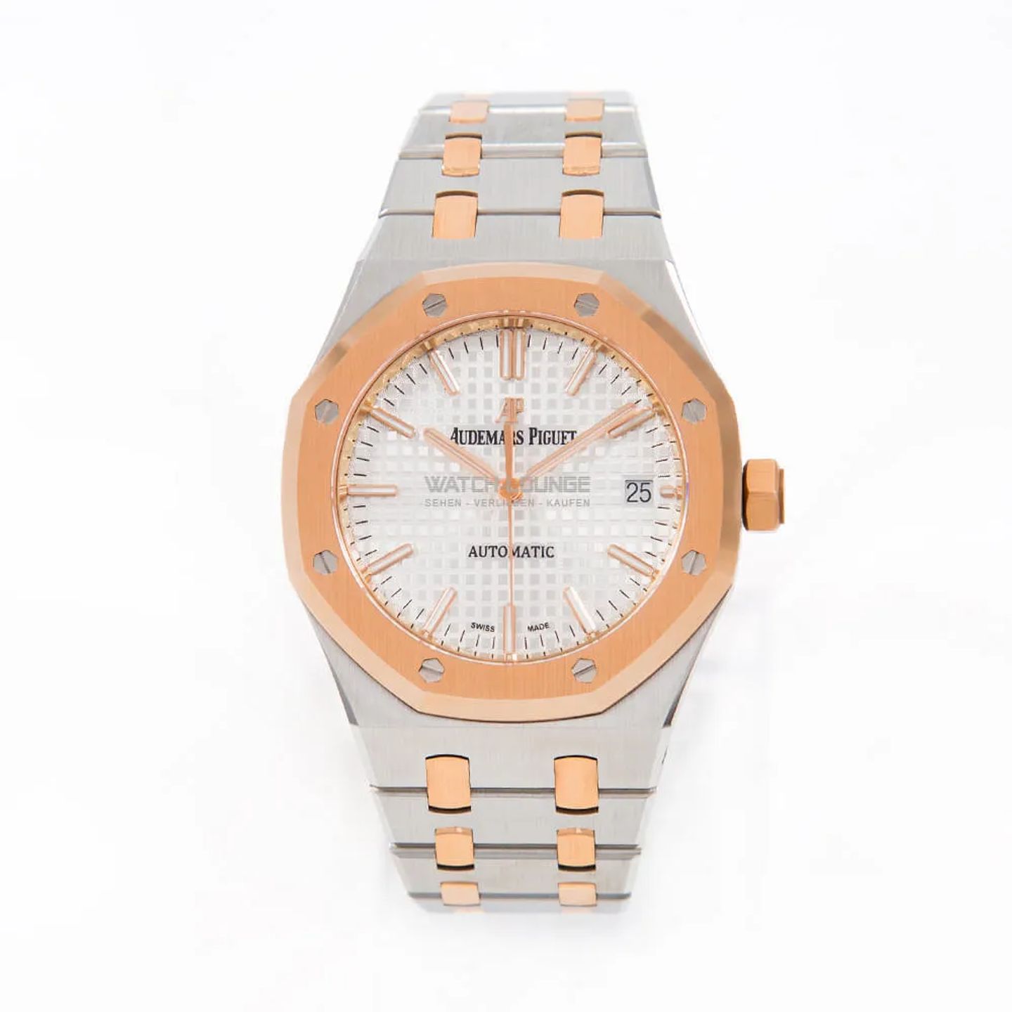 Audemars Piguet Royal Oak Selfwinding 15450SR.OO.1256SR.01 (2021) - Silver dial 37 mm Gold/Steel case (3/8)