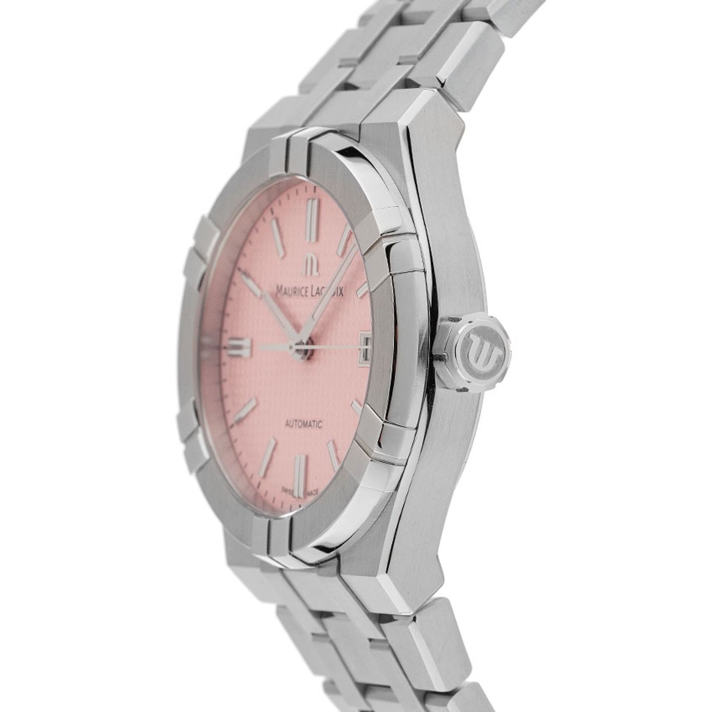 Maurice Lacroix Aikon AI6007-SS00F-530-E (Unknown (random serial)) - Pink dial 39 mm Steel case (3/7)