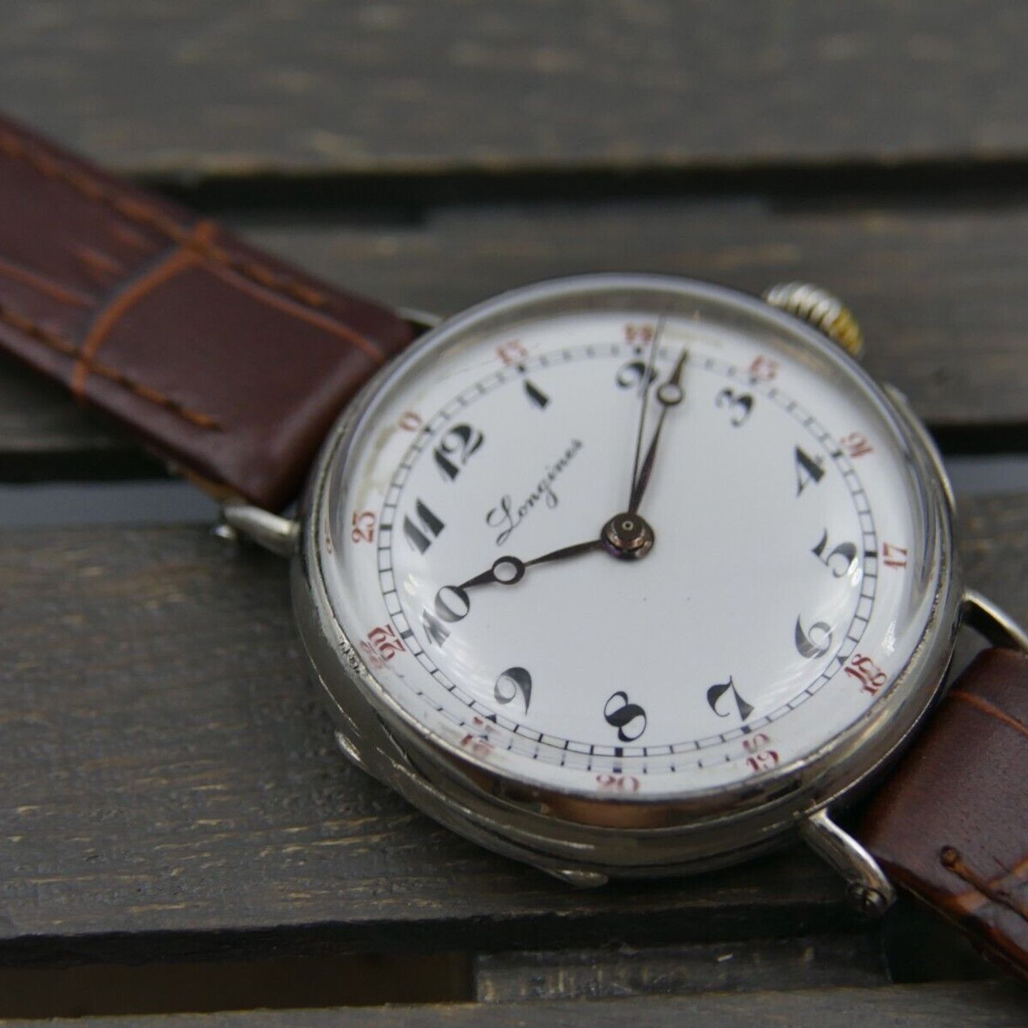 Longines Vintage Unknown (Onbekend (willekeurig serienummer)) - Onbekend wijzerplaat 34mm Zilver (5/16)