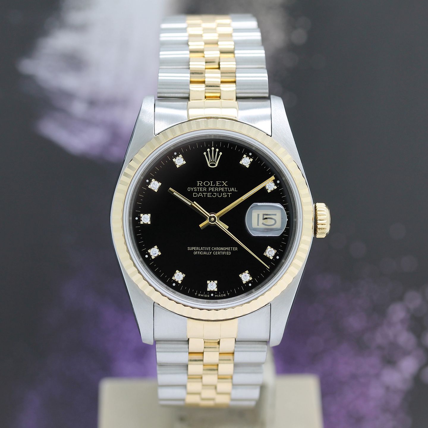 Rolex Datejust 36 16233 (1989) - Black dial 36 mm Gold/Steel case (4/8)