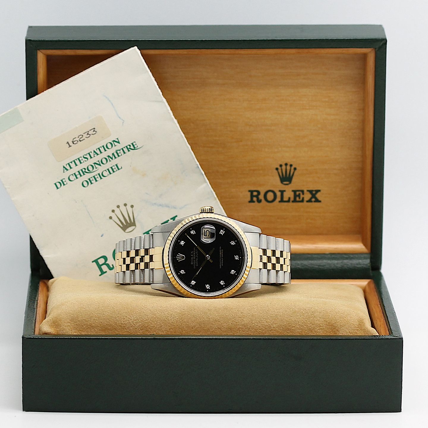 Rolex Datejust 36 16233 (1989) - Black dial 36 mm Gold/Steel case (1/8)