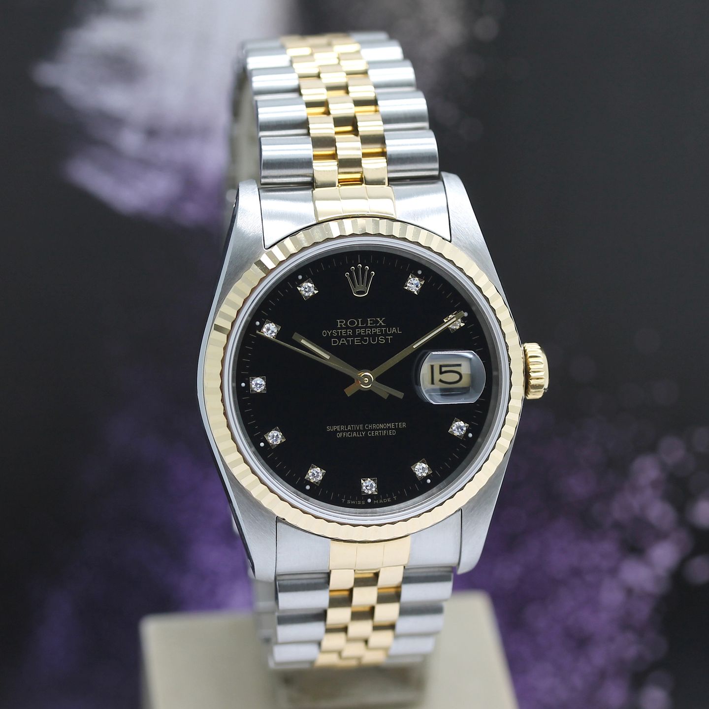 Rolex Datejust 36 16233 (1989) - Black dial 36 mm Gold/Steel case (6/8)