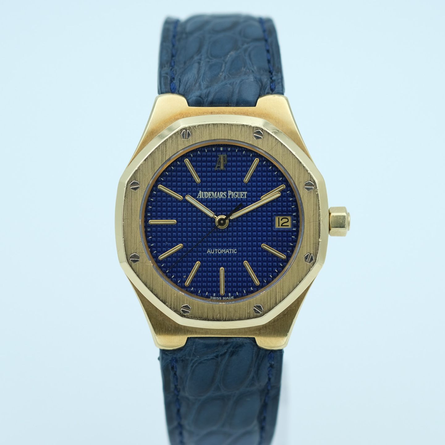 Audemars Piguet Royal Oak 14800BA (1995) - Blue dial 36 mm Yellow Gold case (5/8)