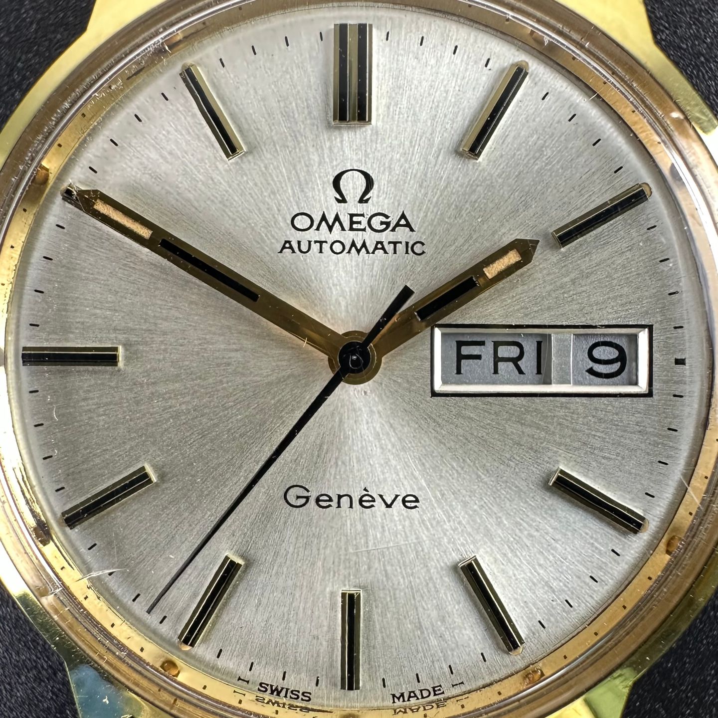 Omega Genève 166.0117 (1972) - White dial 35 mm Gold/Steel case (8/8)