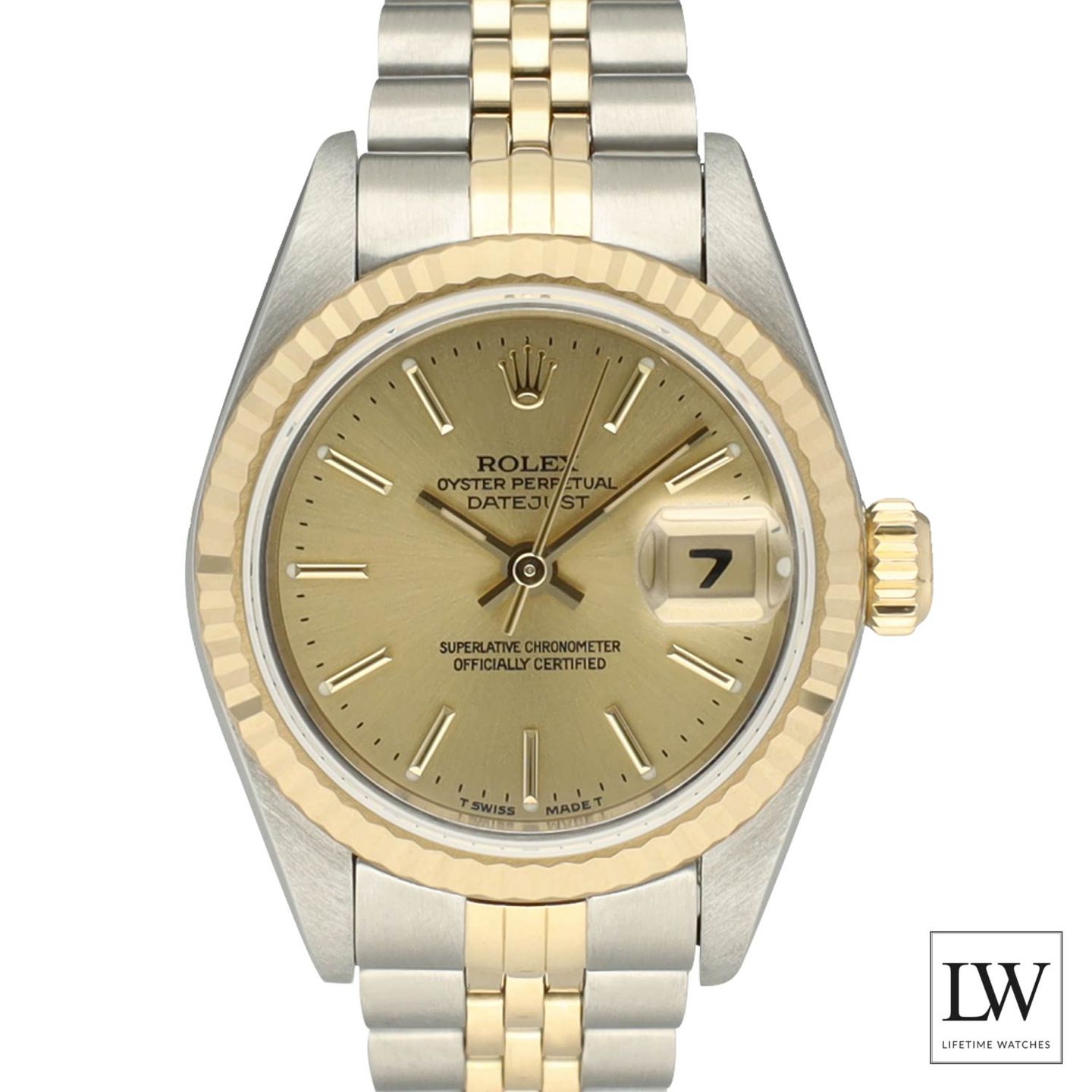 Rolex Lady-Datejust 69173 (1996) - Champagne dial 26 mm Gold/Steel case (2/8)