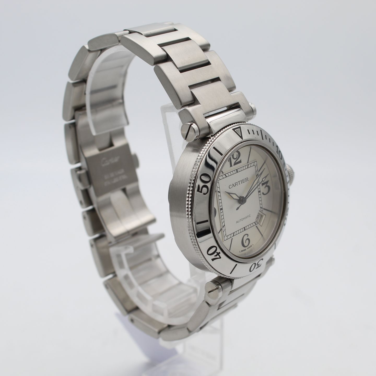 Cartier Pasha Seatimer W31080M7 (Onbekend (willekeurig serienummer)) - Zilver wijzerplaat 40mm Staal (3/8)