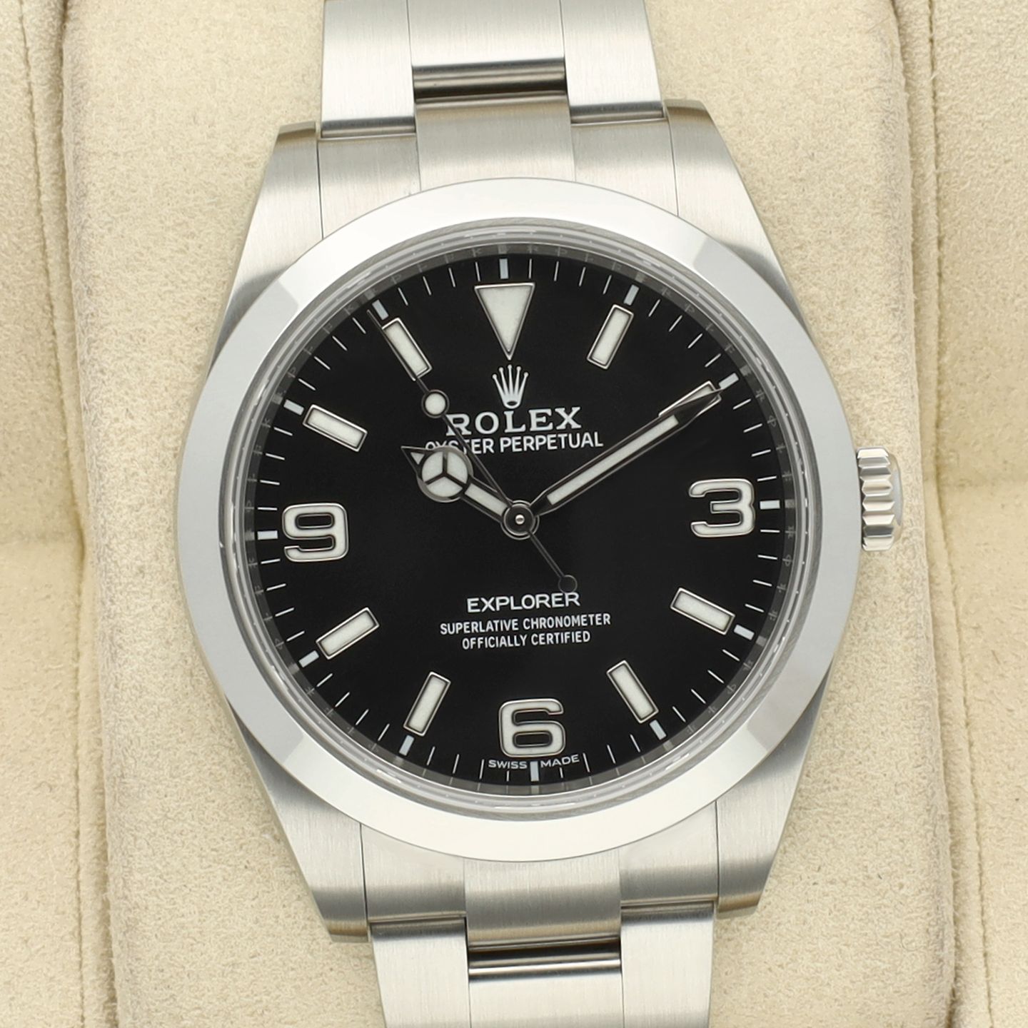 Rolex Explorer 214270 (2016) - Black dial 39 mm Steel case (1/8)