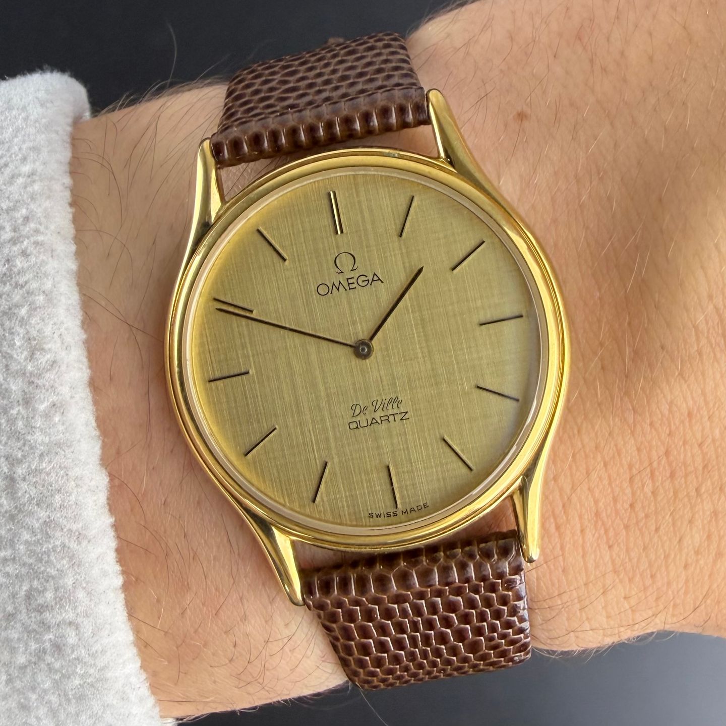 Omega De Ville 191.0077 (1979) - Gold dial 33 mm Gold/Steel case (2/8)