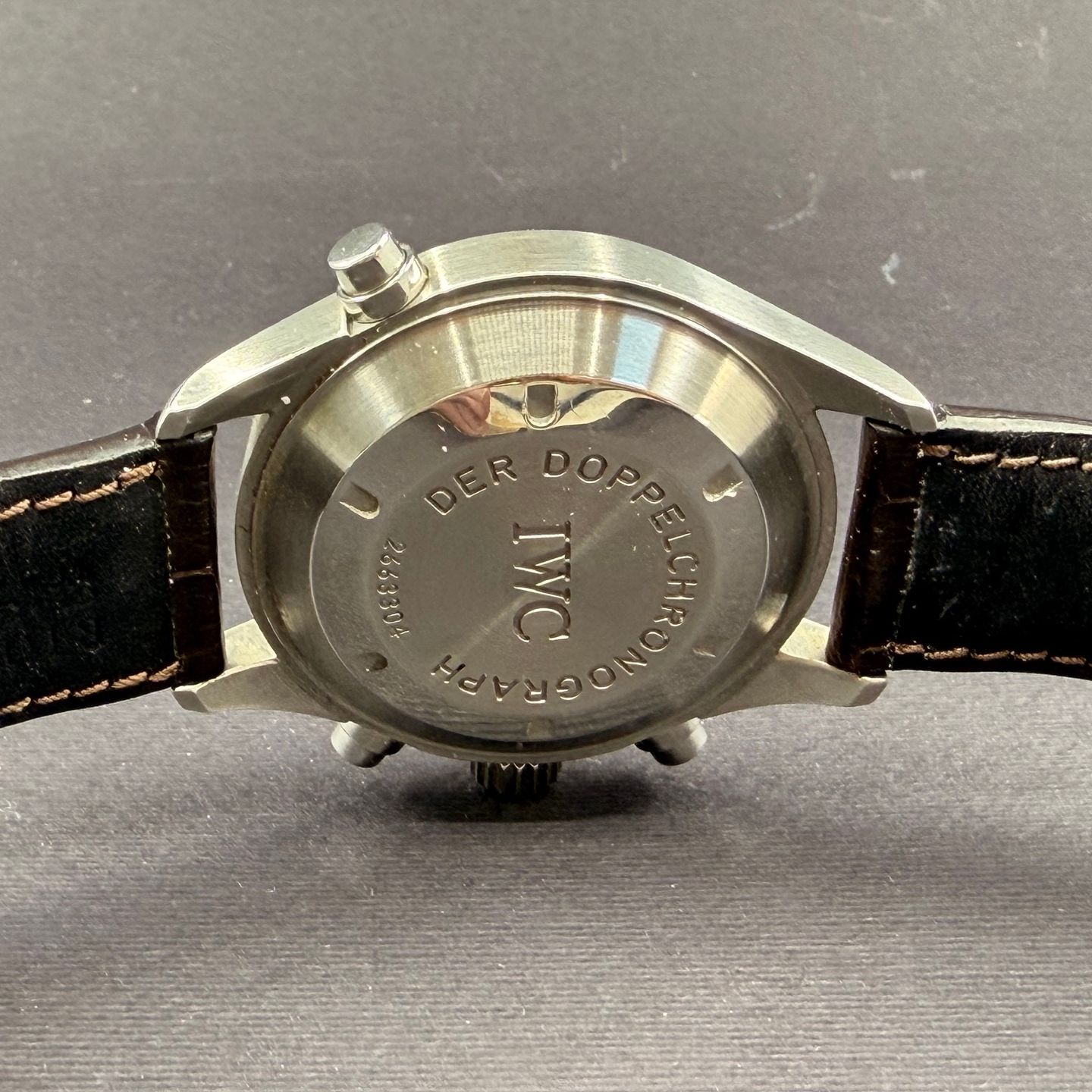 IWC Pilot Double Chronograph IW3713 (1998) - Black dial 42 mm Steel case (3/7)