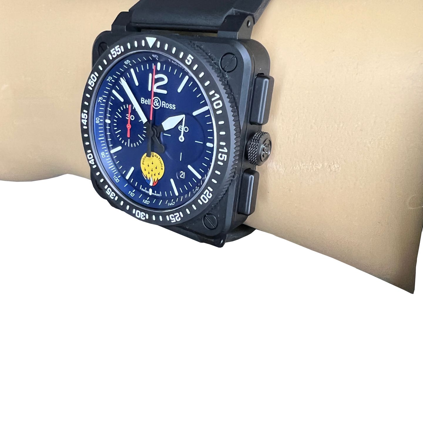 Bell & Ross BR 03-94 Chronographe BR0394-PAF1-CE/SRB (2022) - Blauw wijzerplaat 42mm Keramiek (3/8)