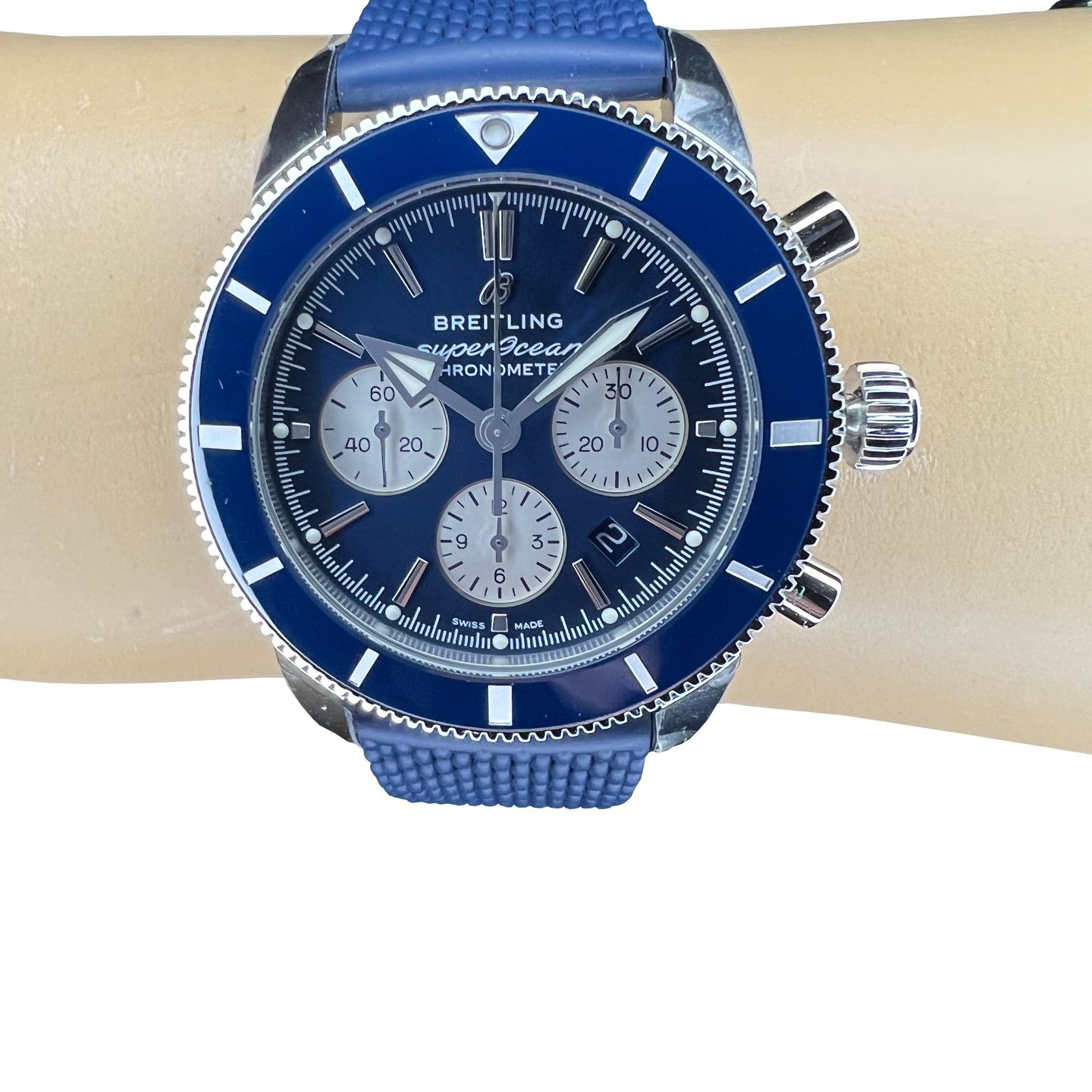 Breitling Superocean Heritage II Chronograph AB0162161C1S1 (2023) - Blue dial 44 mm Steel case (2/8)