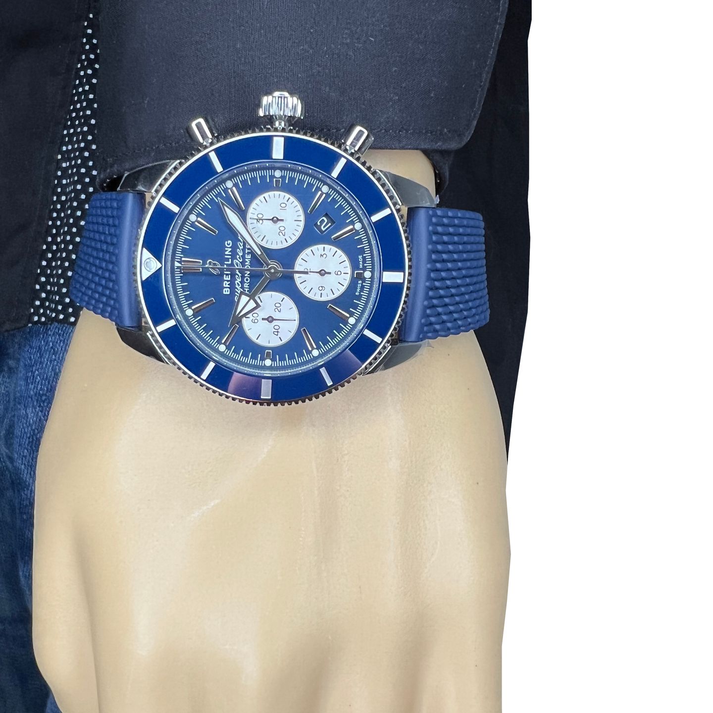 Breitling Superocean Heritage II Chronograph AB0162161C1S1 (2023) - Blue dial 44 mm Steel case (7/8)