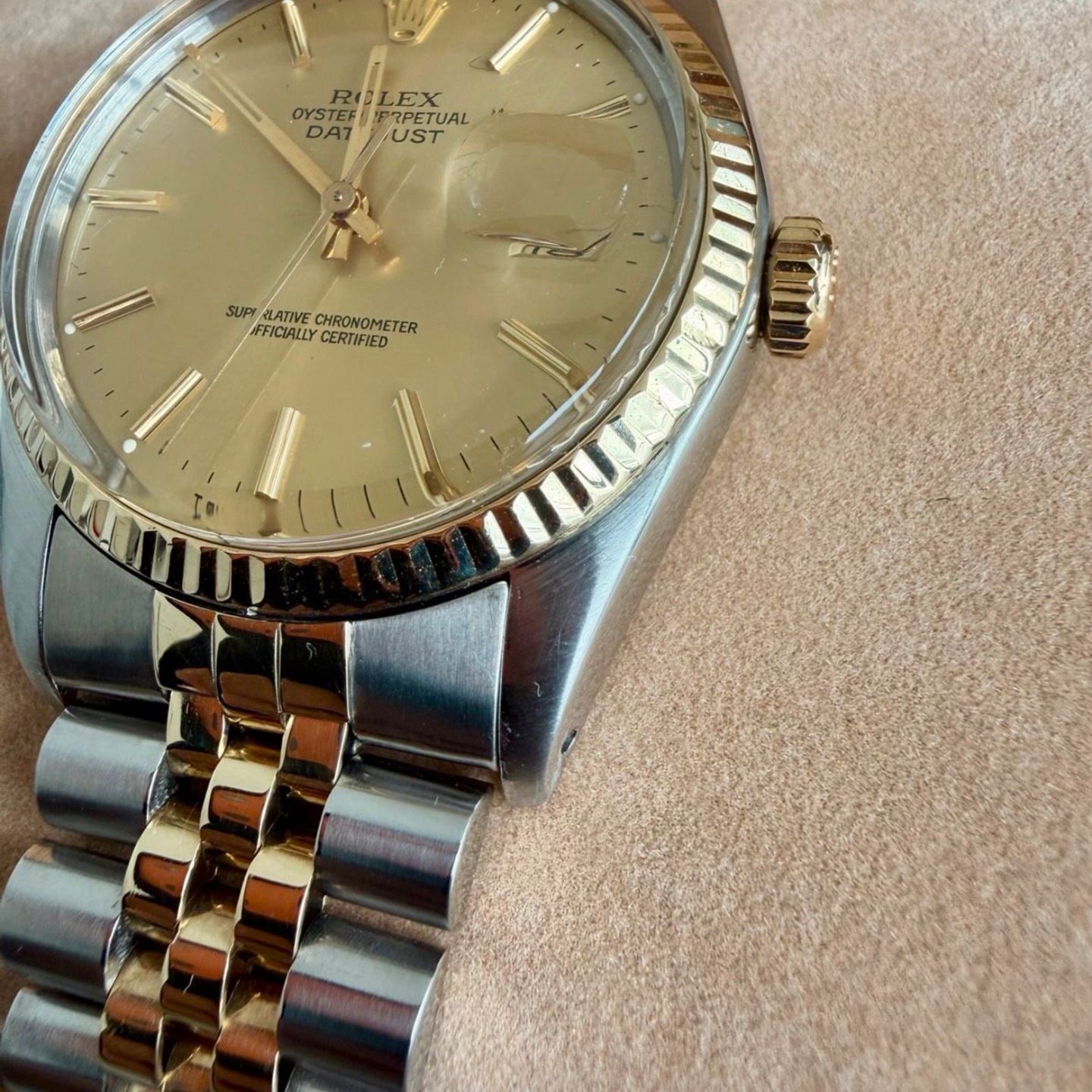 Rolex Datejust 36 16013 (1980) - Champagne dial 36 mm Gold/Steel case (3/8)