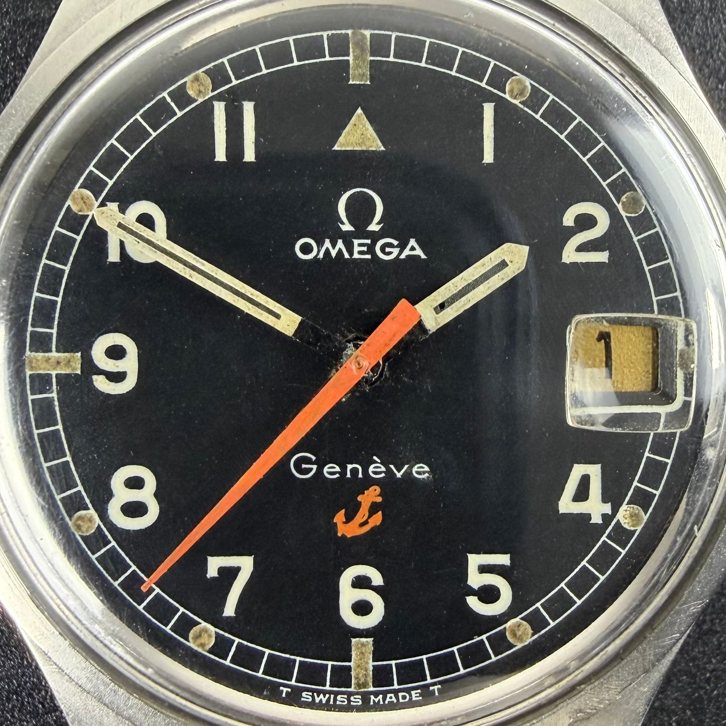 Omega Genève 166.038 (1969) - Black dial 35 mm Steel case (8/8)