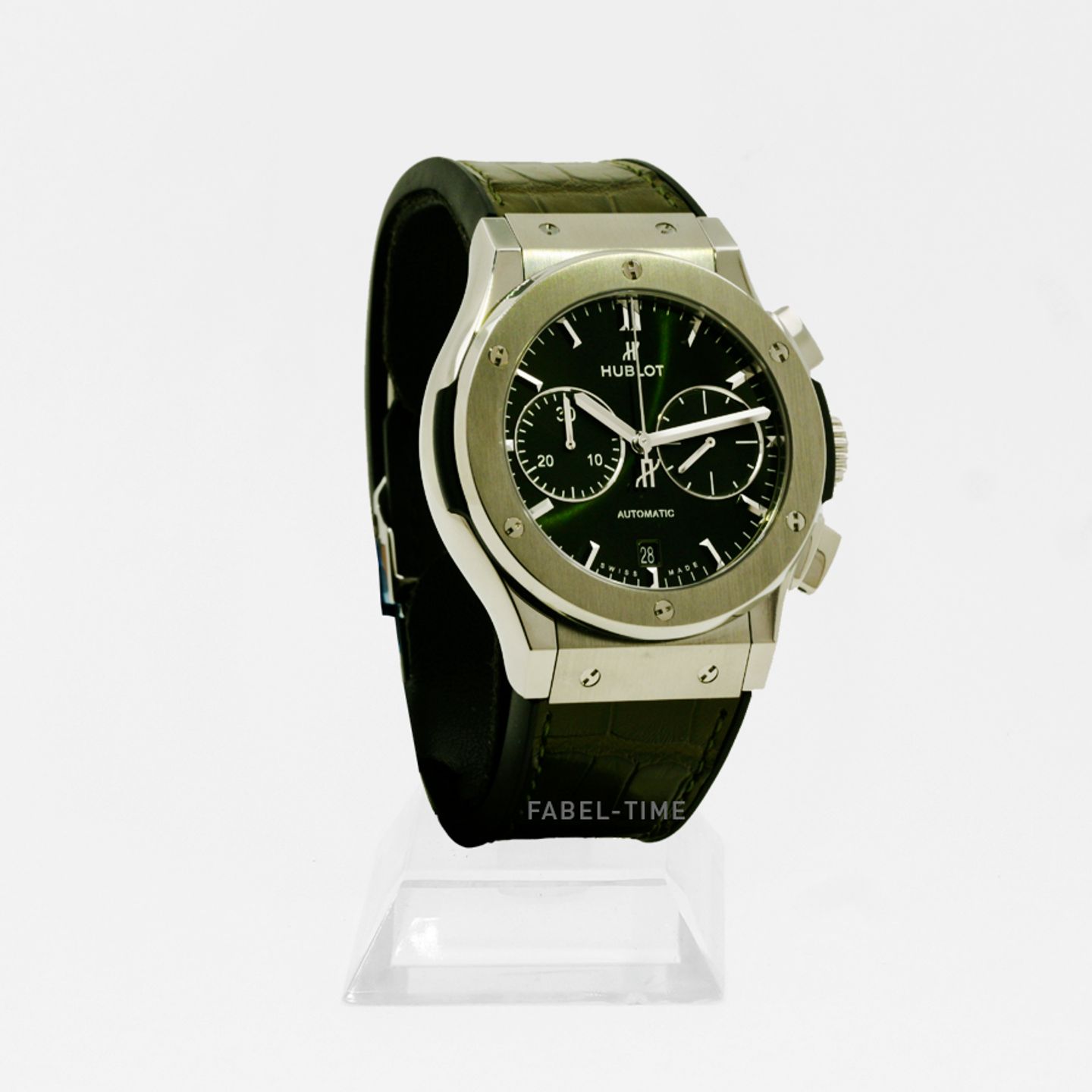 Hublot Classic Fusion Chronograph 521.NX.8970.LR (2024) - Groen wijzerplaat 45mm Titanium (1/1)