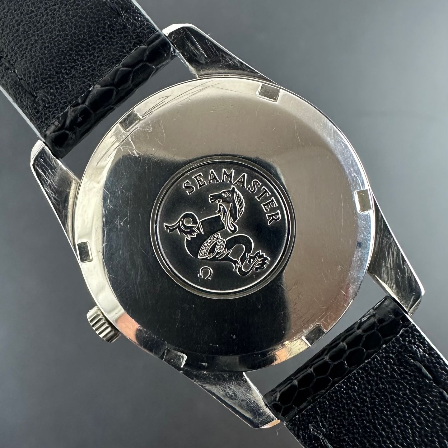 Omega Seamaster 166.002 (1961) - Zwart wijzerplaat 33mm Staal (3/8)