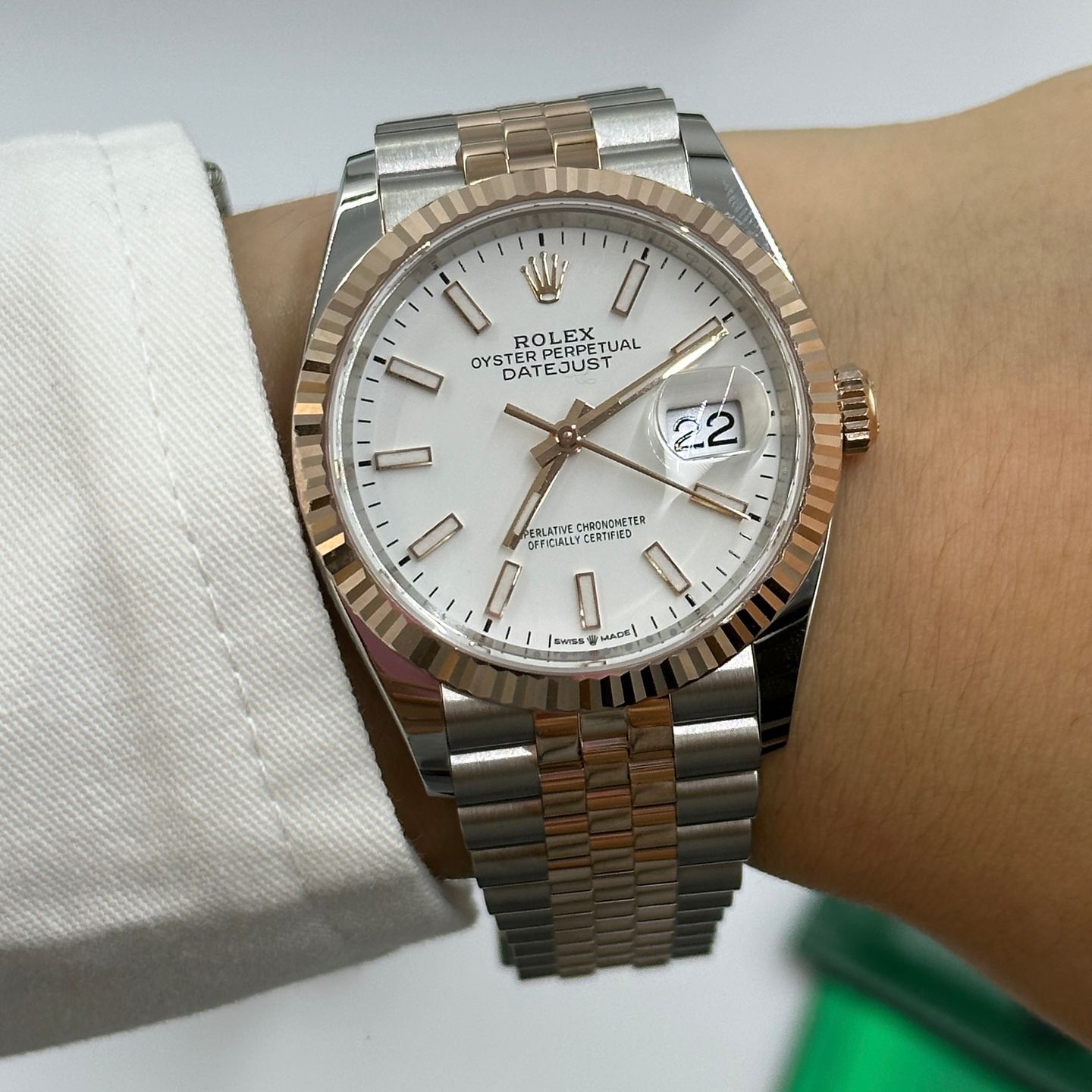 Rolex Datejust 36 126231 (2024) - Wit wijzerplaat 36mm Staal (8/8)