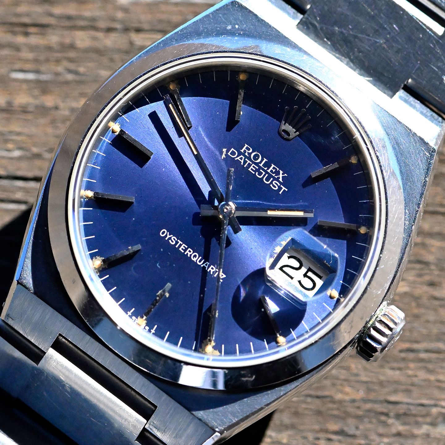 Rolex Datejust Oysterquartz 17000 (1979) - Blue dial 36 mm Steel case (6/10)