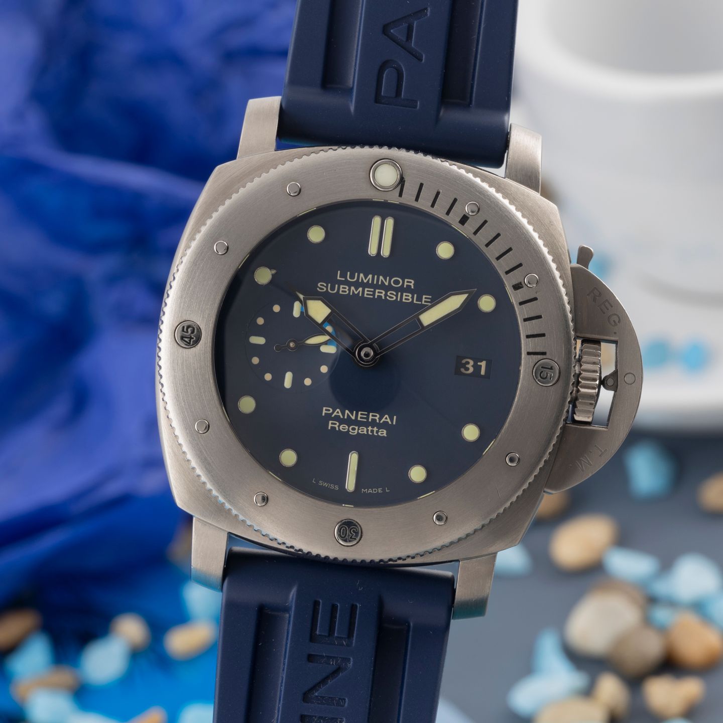 Panerai Luminor Submersible PAM00371 (2011) - Blauw wijzerplaat 47mm Titanium (3/8)