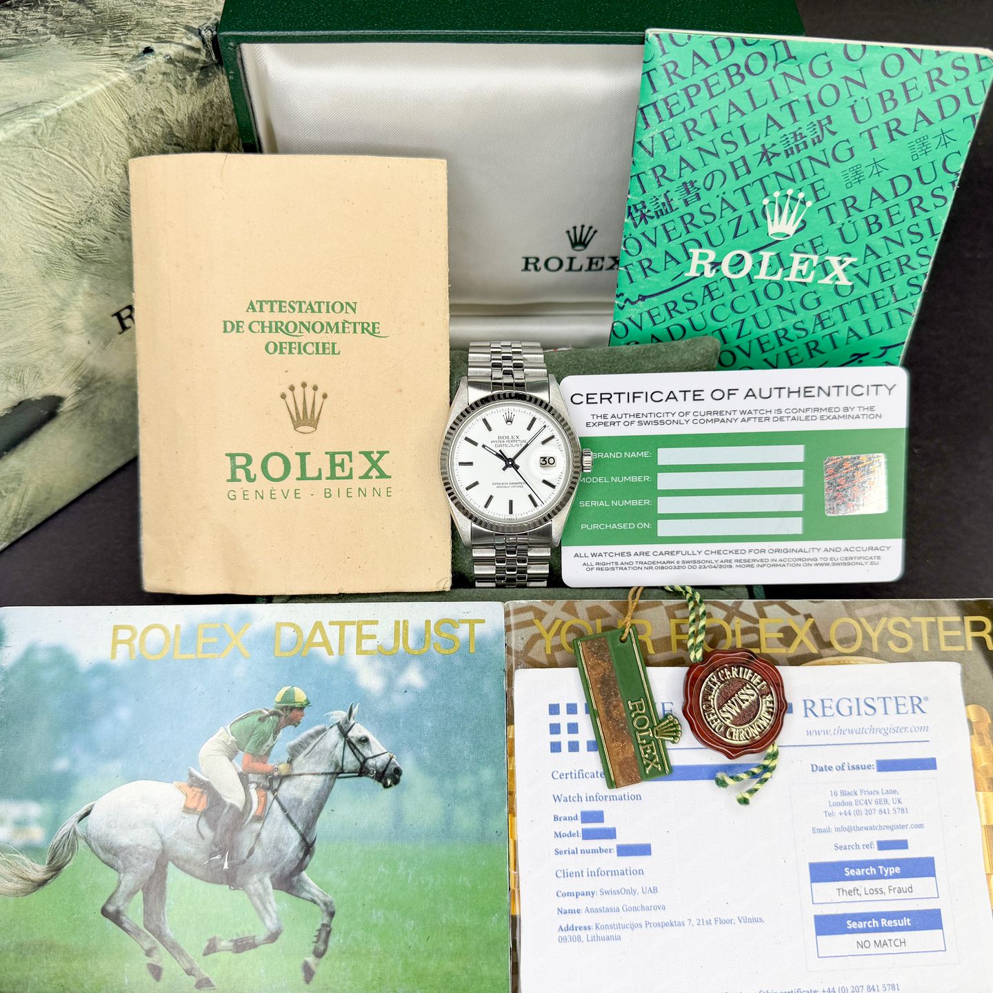 Rolex Datejust 1601 (1978) - Wit wijzerplaat 36mm Staal (3/8)