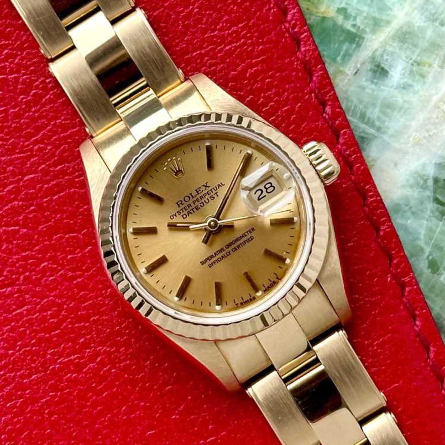 Rolex Lady-Datejust 69178 (1991) - Gold dial 26 mm Yellow Gold case (4/8)