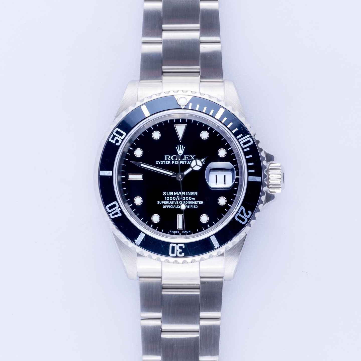 Rolex Submariner Date 16610 (2000) - Zwart wijzerplaat 40mm Staal (3/8)