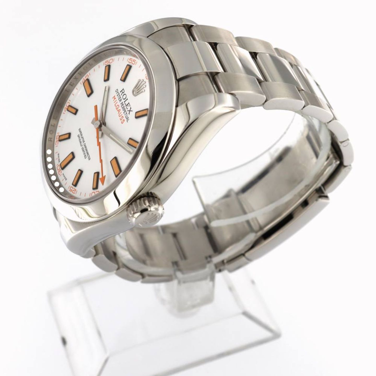 Rolex Milgauss 116400 (2010) - White dial 40 mm Steel case (2/6)
