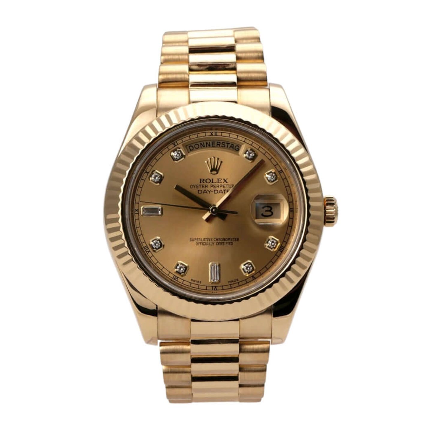 Rolex Day-Date II 218238 (2010) - Champagne dial 41 mm Yellow Gold case (2/8)