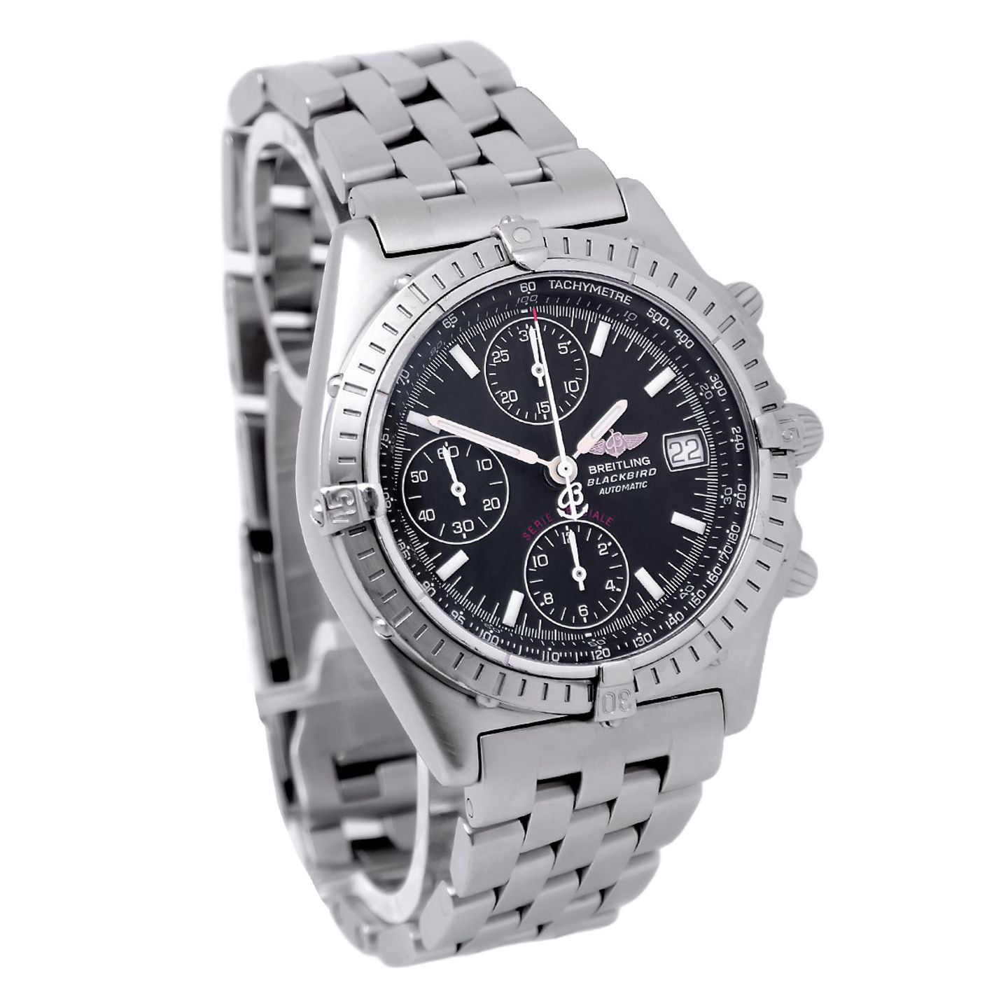 Breitling Blackbird A13350 (1997) - Zwart wijzerplaat 40mm Staal (3/8)