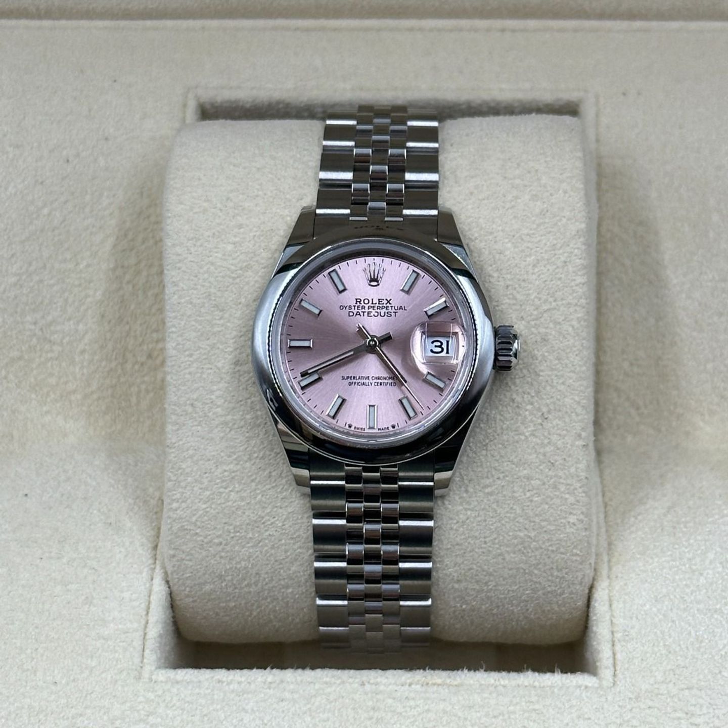 Rolex Lady-Datejust 279160 (2024) - Pink dial 28 mm Steel case (5/8)