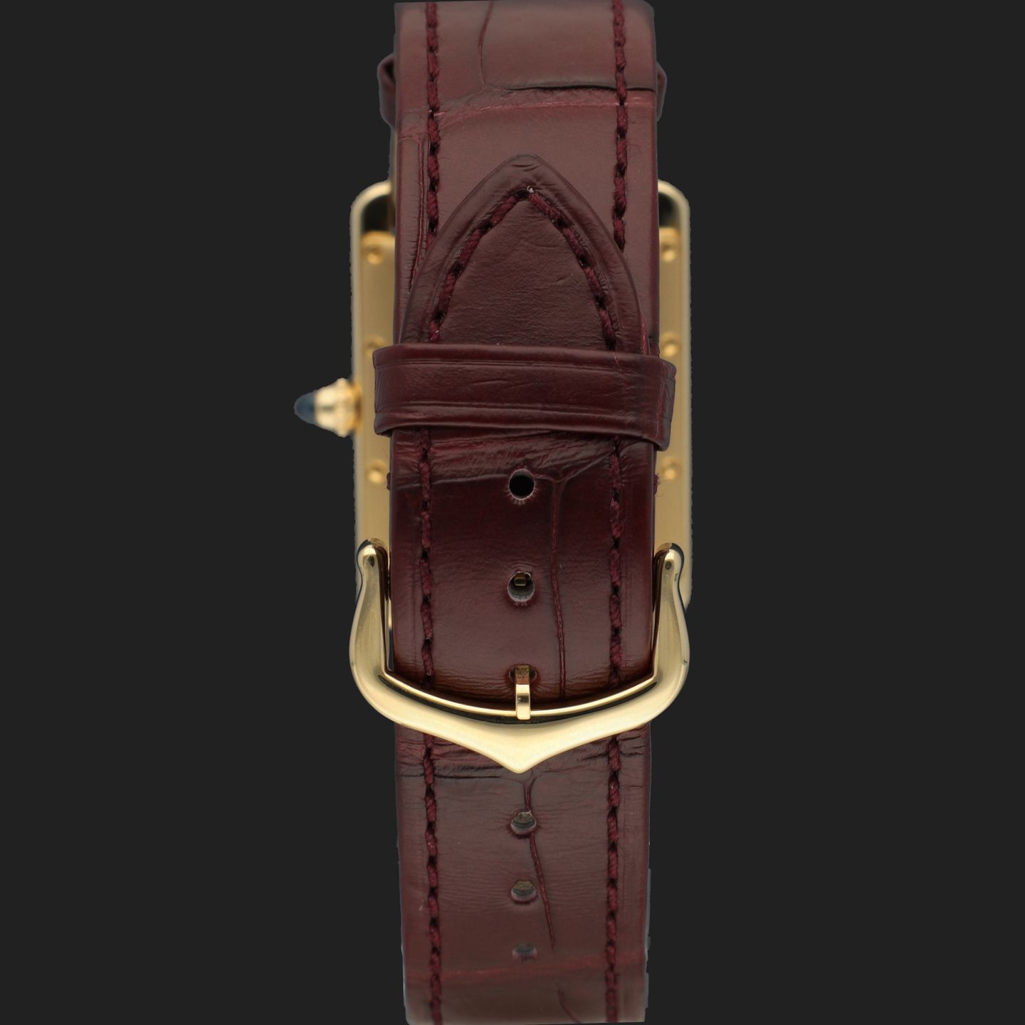 Cartier Tank Louis Cartier WGTA0093 (2022) - Red dial 26 mm Yellow Gold case (6/8)