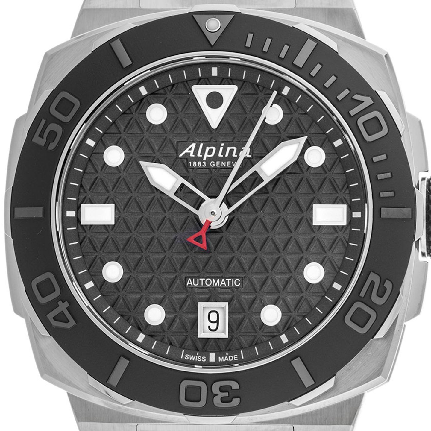 Alpina Seastrong AL-525G3VE6B (2025) - Zwart wijzerplaat Onbekend Staal (1/7)