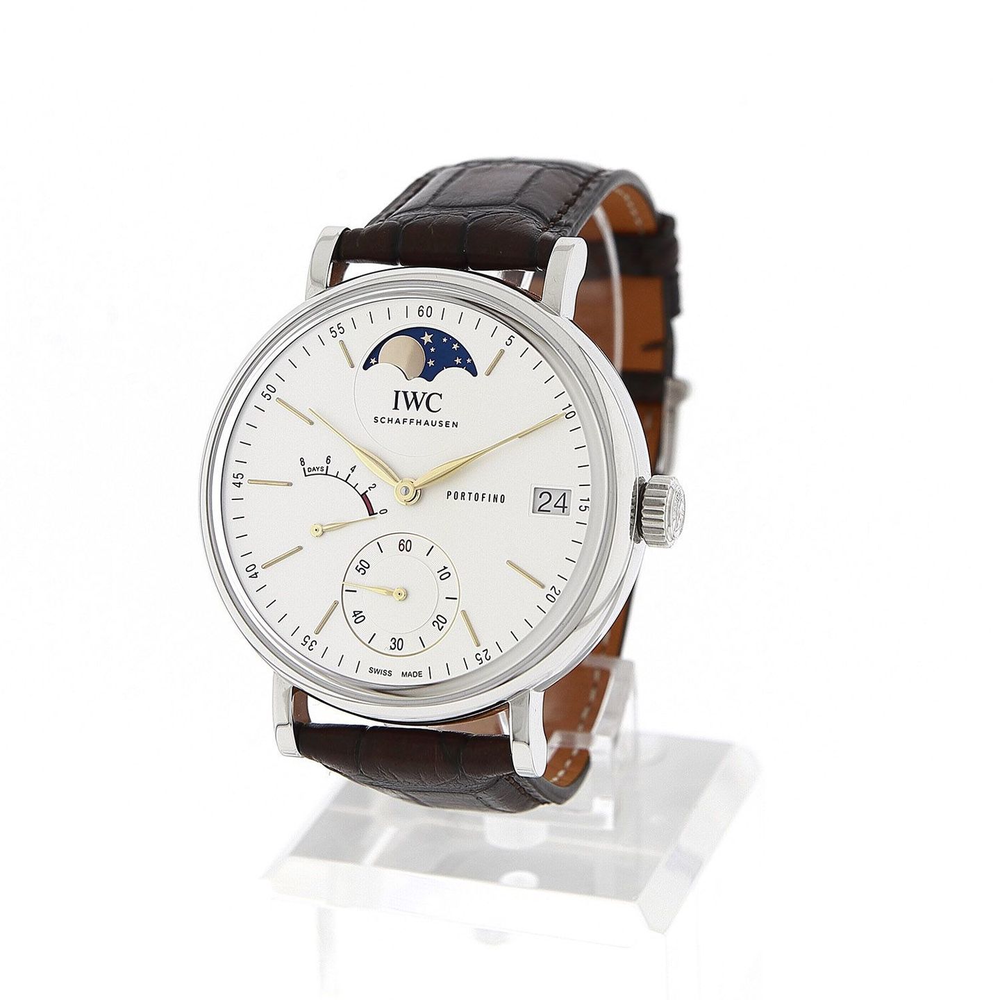 IWC Portofino Hand-Wound IW516401 (2024) - Zilver wijzerplaat 45mm Staal (4/5)