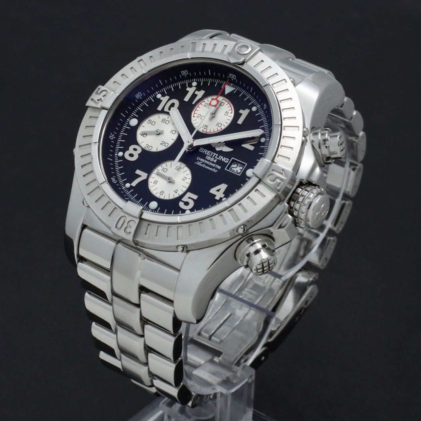 Breitling Super Avenger A13370 (2012) - Zwart wijzerplaat 48mm Staal (5/7)