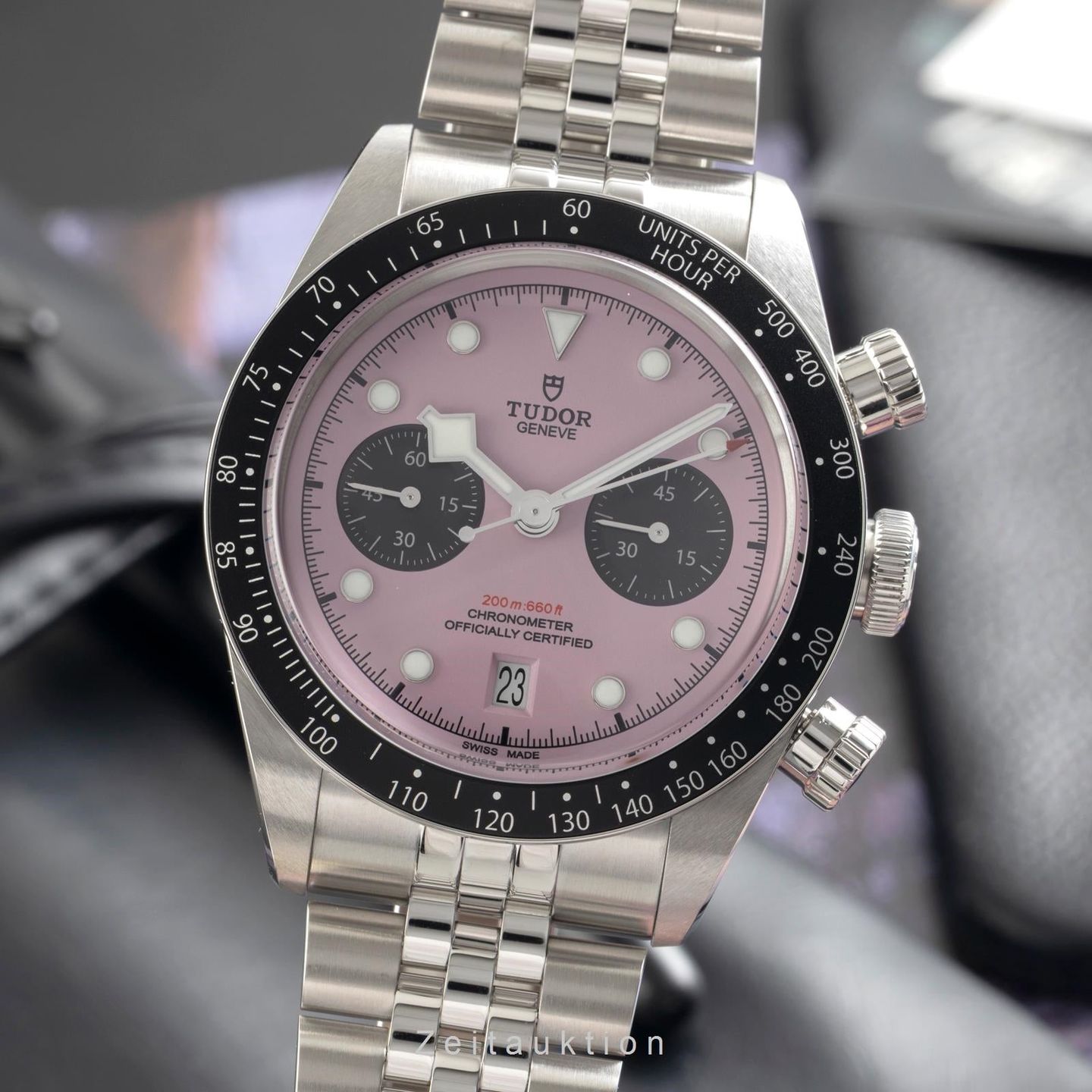 Tudor Black Bay Chrono 79360N (Unknown (random serial)) - Pink dial 41 mm Steel case (1/8)