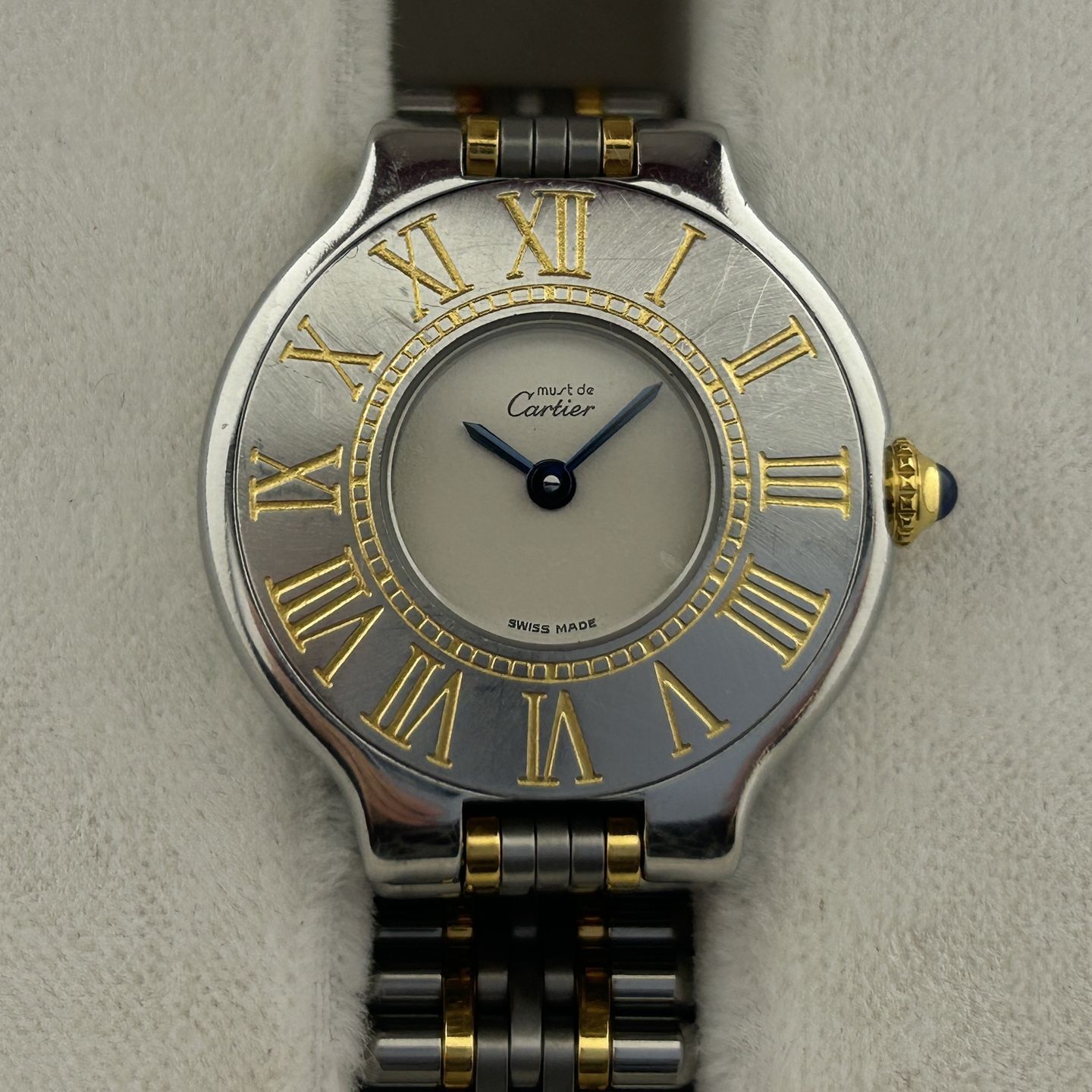 Cartier 21 Must de Cartier 125000P (1993) - White dial 28 mm (1/8)